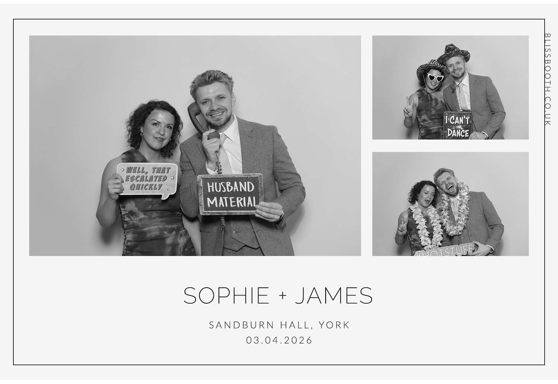 Sohpie amd James | View more photos from the event at gallery.blissbooth.co.uk/u/BlissBooth/Sohpie-amd-James