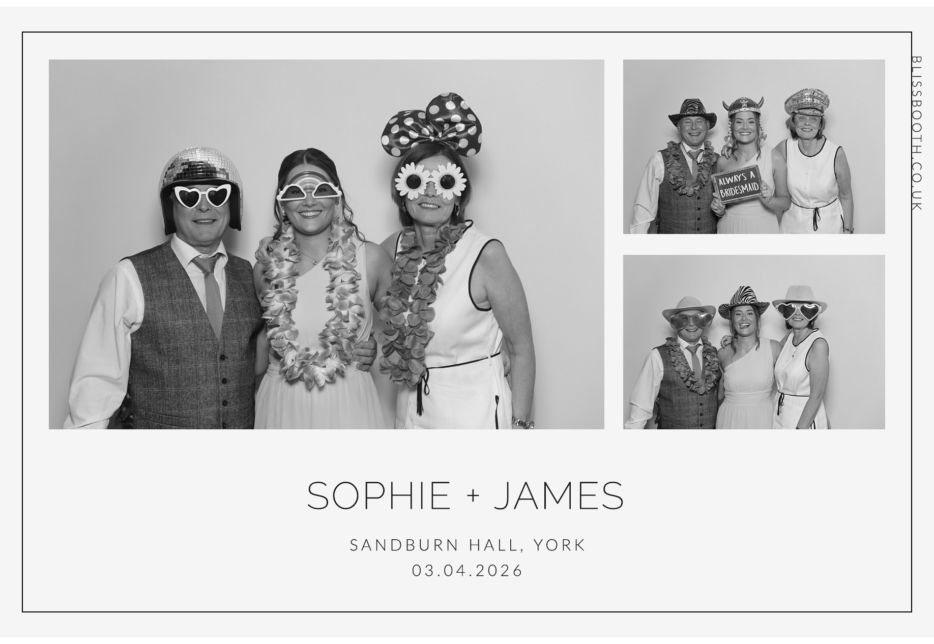 Sohpie amd James | View more photos from the event at gallery.blissbooth.co.uk/u/BlissBooth/Sohpie-amd-James