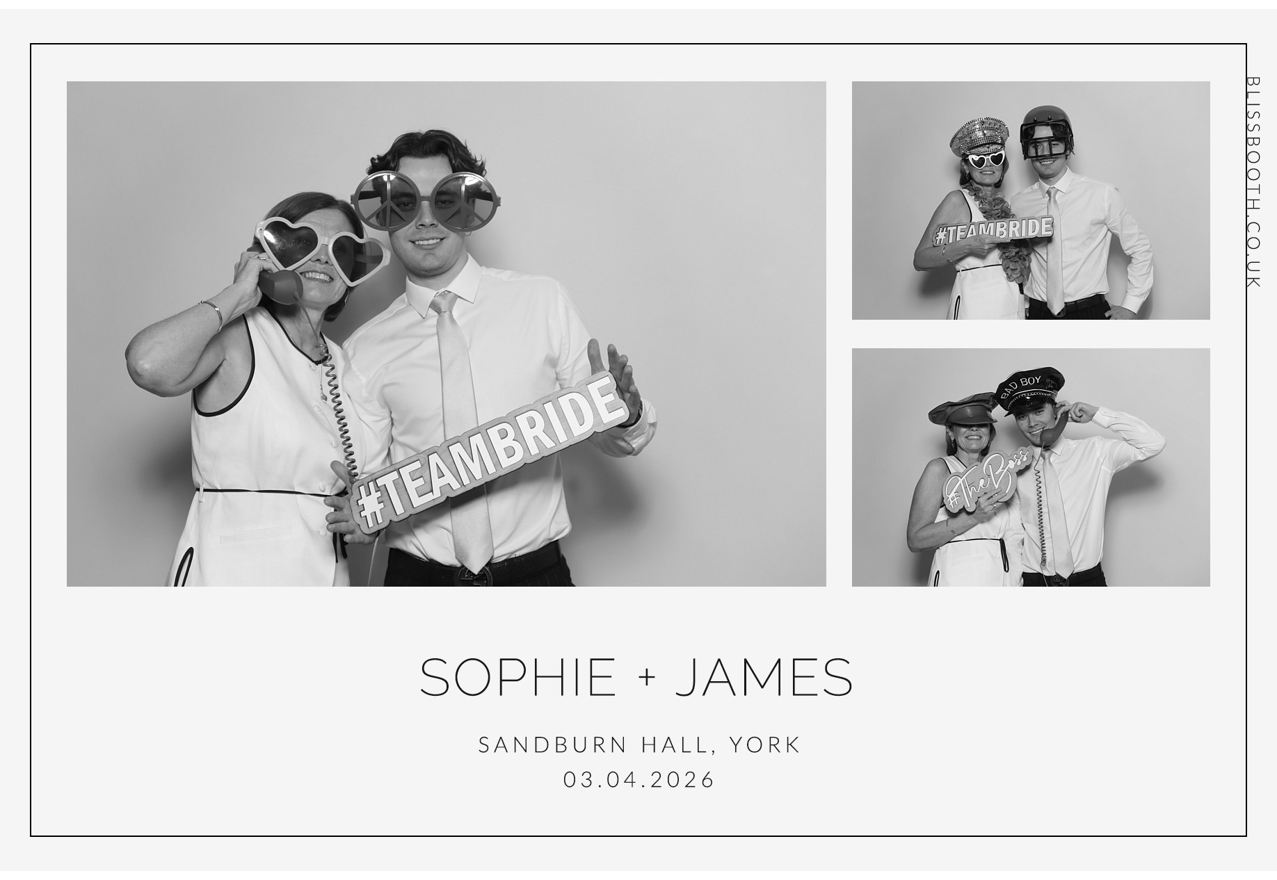 Sohpie amd James | View more photos from the event at gallery.blissbooth.co.uk/u/BlissBooth/Sohpie-amd-James