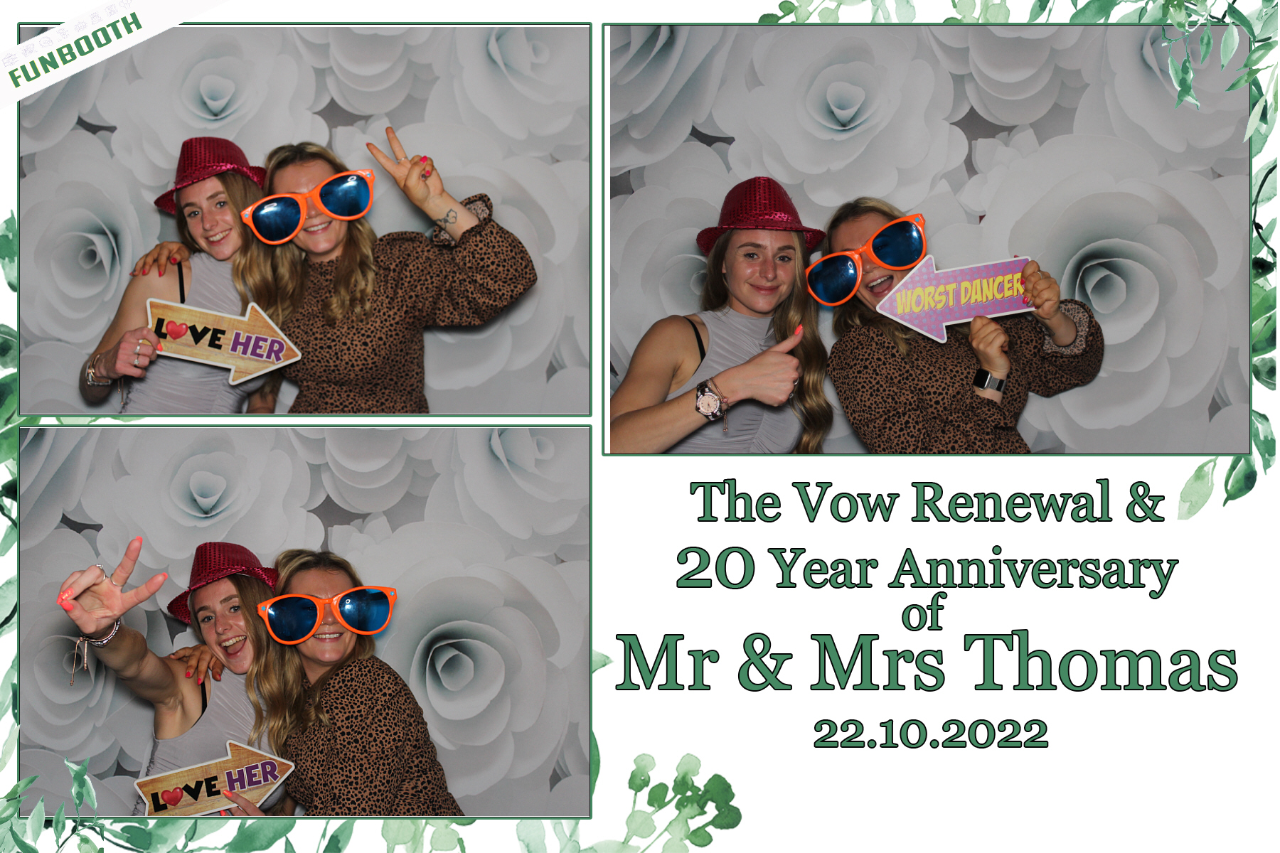 20th Anniversary and Vow Renewal for Mr & Mrs Thomas | View more photos from the event at gallery.funbooth.uk.com/u/FunboothLTD1/20th-Anniversary-and-Vow-Renewal-for-Mr-Mrs-Thomas