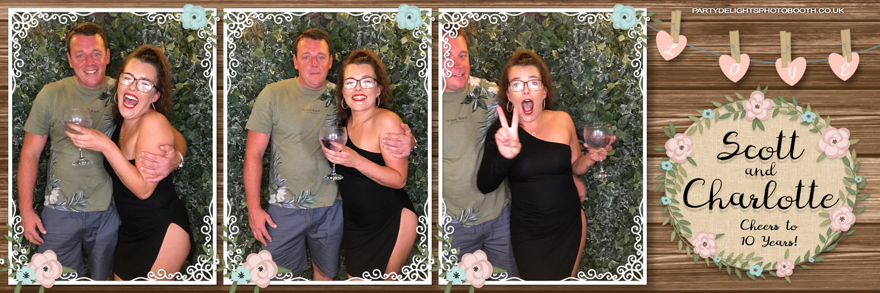 Scott & Charlotte's Cheers to 10 Years | View more photos from the event at gallery.partydelightsphotobooth.co.uk/u/PartyDelightsPhotoBooth/Scott-Charlottes-Cheers-to-10-Years