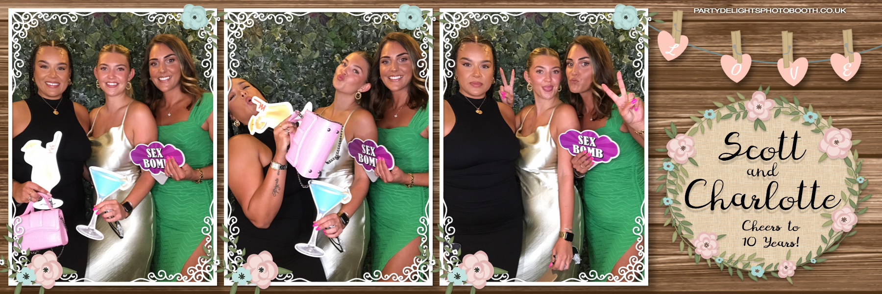 Scott & Charlotte's Cheers to 10 Years | View more photos from the event at gallery.partydelightsphotobooth.co.uk/u/PartyDelightsPhotoBooth/Scott-Charlottes-Cheers-to-10-Years