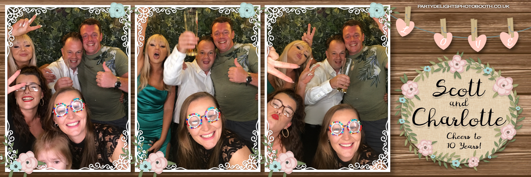 Scott & Charlotte's Cheers to 10 Years | View more photos from the event at gallery.partydelightsphotobooth.co.uk/u/PartyDelightsPhotoBooth/Scott-Charlottes-Cheers-to-10-Years