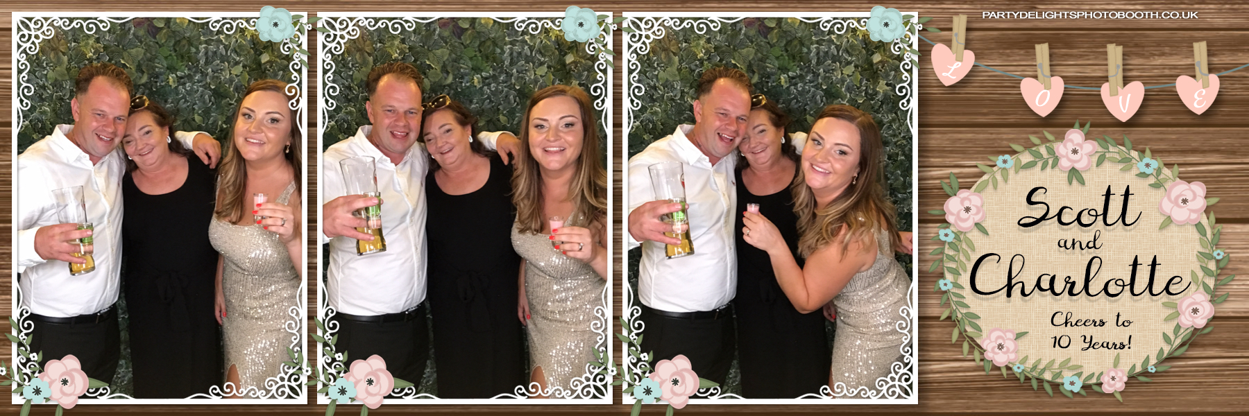 Scott & Charlotte's Cheers to 10 Years | View more photos from the event at gallery.partydelightsphotobooth.co.uk/u/PartyDelightsPhotoBooth/Scott-Charlottes-Cheers-to-10-Years