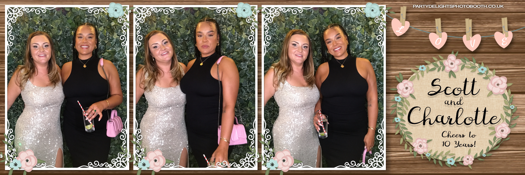 Scott & Charlotte's Cheers to 10 Years | View more photos from the event at gallery.partydelightsphotobooth.co.uk/u/PartyDelightsPhotoBooth/Scott-Charlottes-Cheers-to-10-Years