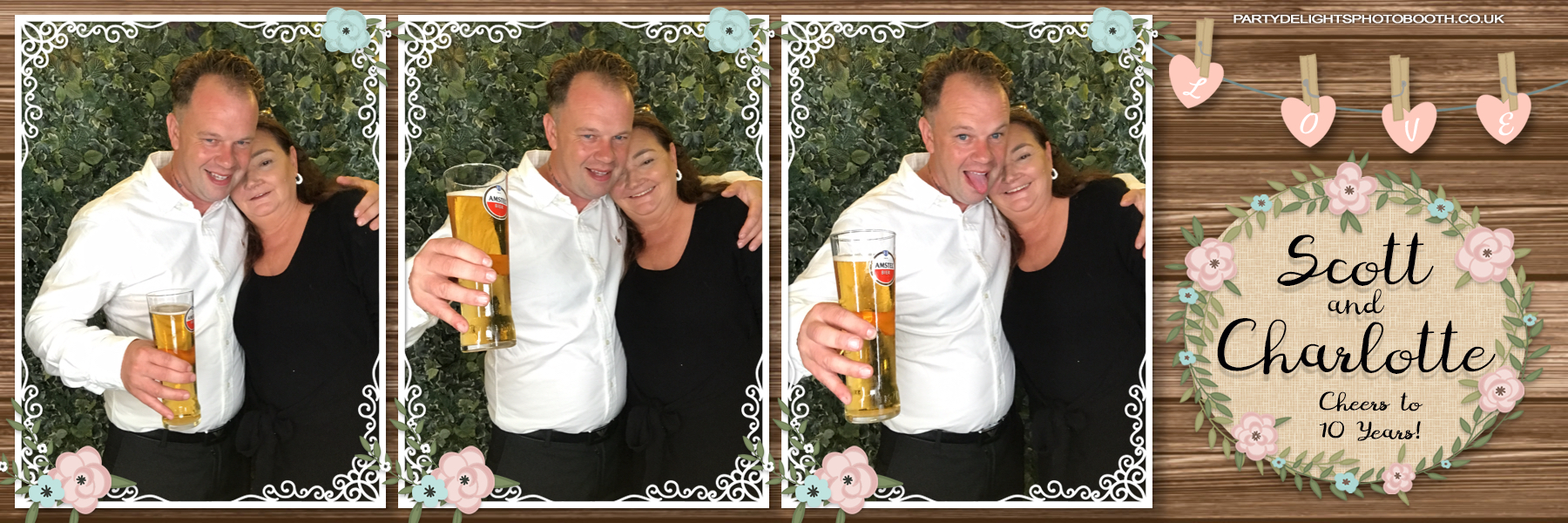 Scott & Charlotte's Cheers to 10 Years | View more photos from the event at gallery.partydelightsphotobooth.co.uk/u/PartyDelightsPhotoBooth/Scott-Charlottes-Cheers-to-10-Years