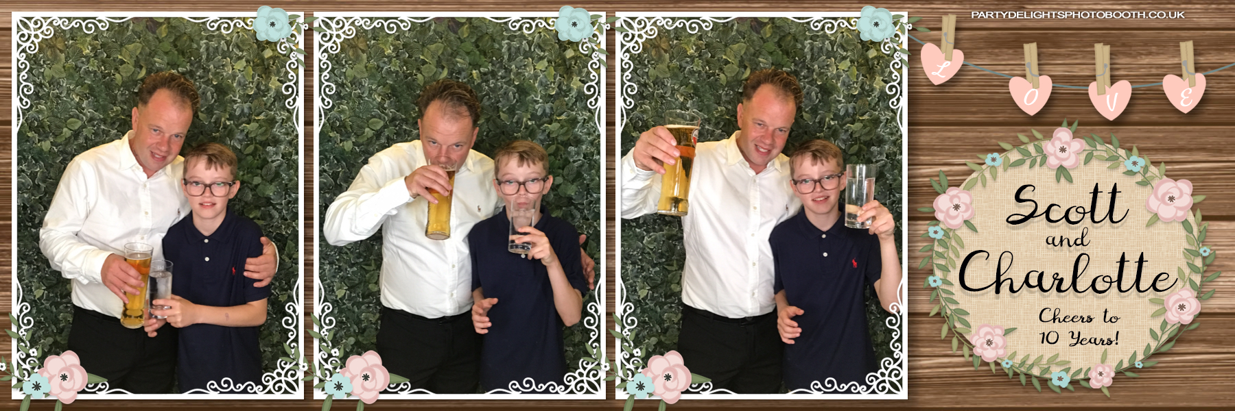 Scott & Charlotte's Cheers to 10 Years | View more photos from the event at gallery.partydelightsphotobooth.co.uk/u/PartyDelightsPhotoBooth/Scott-Charlottes-Cheers-to-10-Years