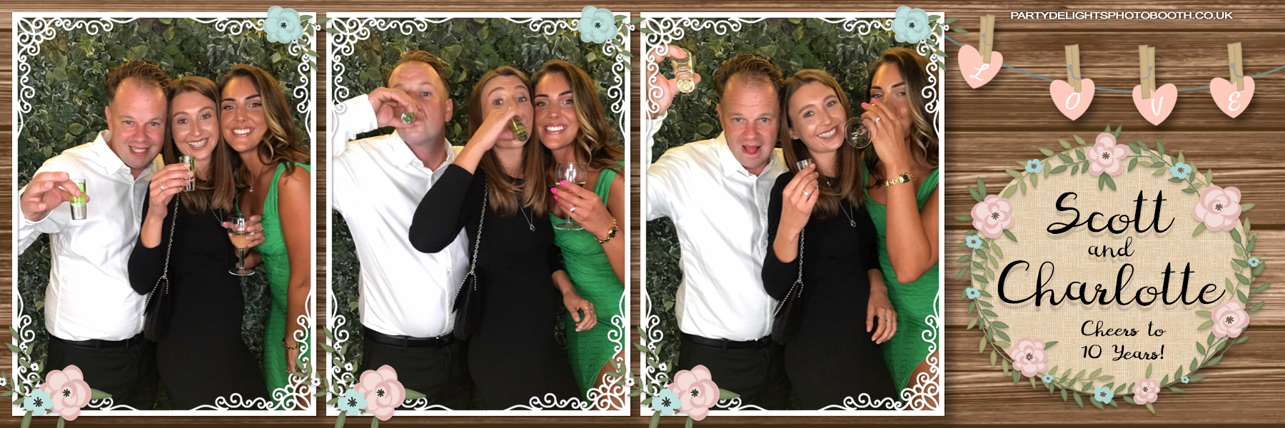 Scott & Charlotte's Cheers to 10 Years | View more photos from the event at gallery.partydelightsphotobooth.co.uk/u/PartyDelightsPhotoBooth/Scott-Charlottes-Cheers-to-10-Years