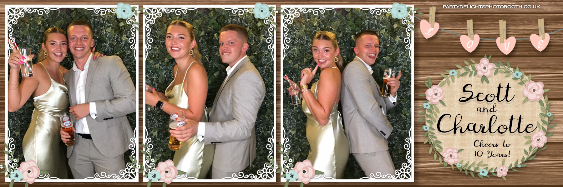 Scott & Charlotte's Cheers to 10 Years | View more photos from the event at gallery.partydelightsphotobooth.co.uk/u/PartyDelightsPhotoBooth/Scott-Charlottes-Cheers-to-10-Years