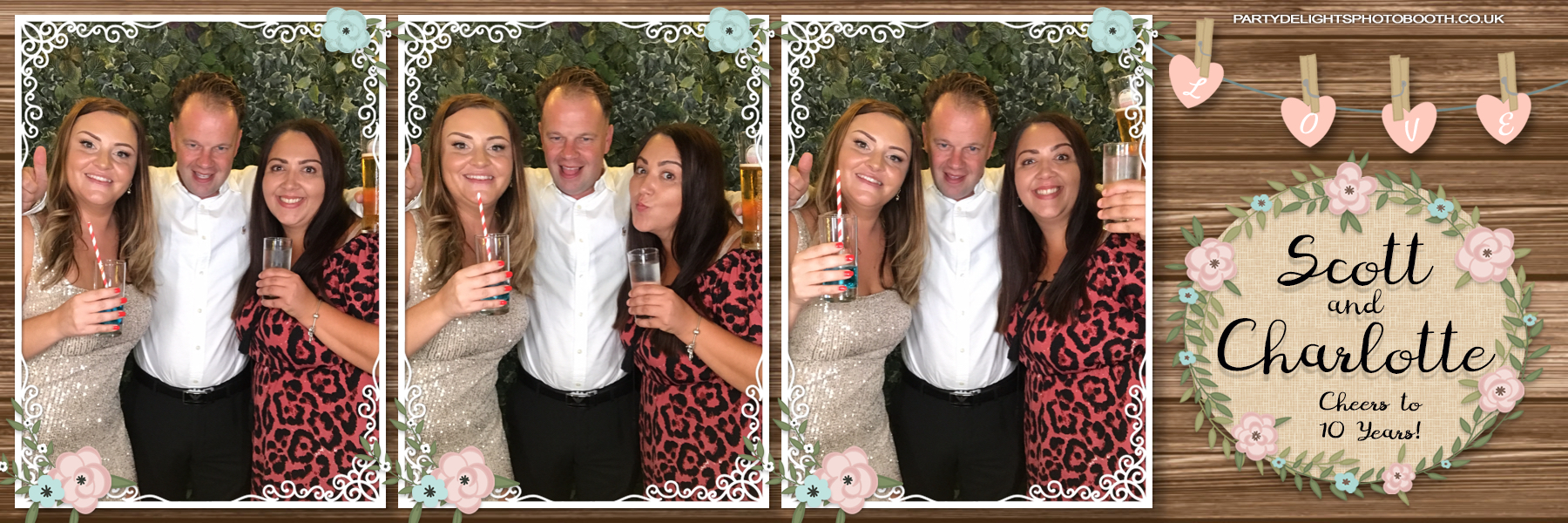 Scott & Charlotte's Cheers to 10 Years | View more photos from the event at gallery.partydelightsphotobooth.co.uk/u/PartyDelightsPhotoBooth/Scott-Charlottes-Cheers-to-10-Years