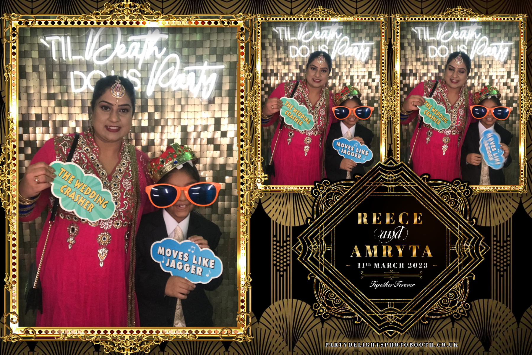 Reece and Amryta's Wedding | View more photos from the event at gallery.partydelightsphotobooth.co.uk/u/PartyDelightsPhotoBooth/Reece-and-Amrytas-Wedding