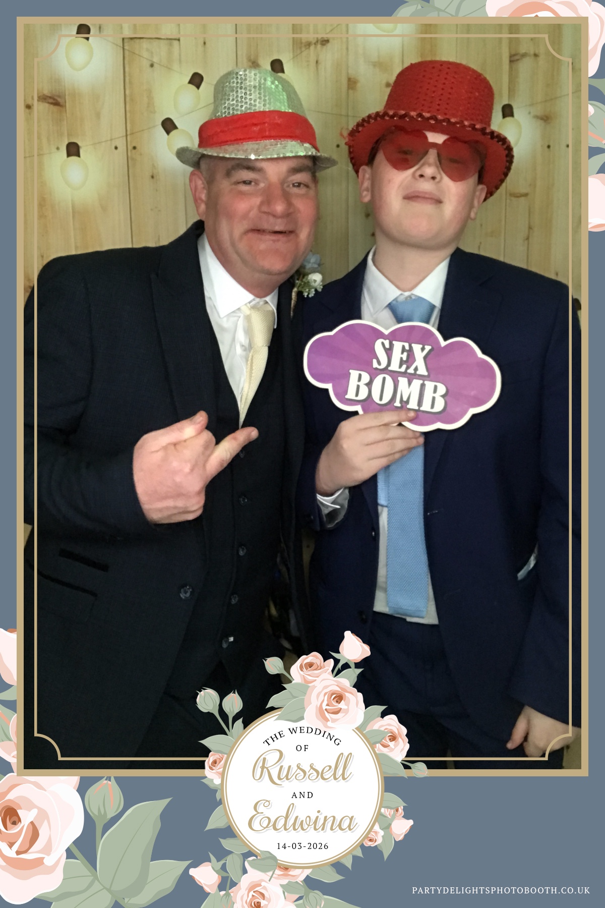 Russell and Edwina's wedding | View more photos from the event at gallery.partydelightsphotobooth.co.uk/u/PartyDelightsPhotoBooth/Russell-and-Edwinas-wedding