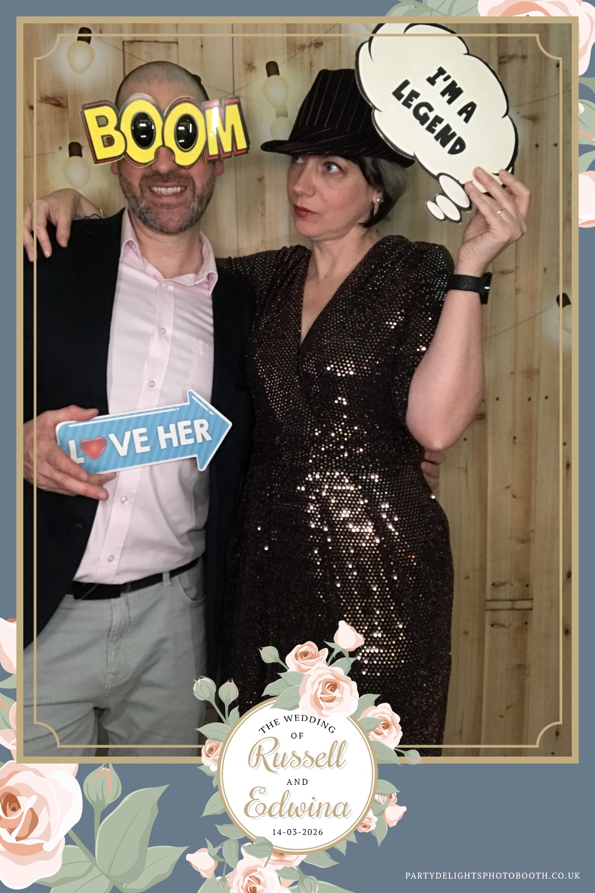 Russell and Edwina's wedding | View more photos from the event at gallery.partydelightsphotobooth.co.uk/u/PartyDelightsPhotoBooth/Russell-and-Edwinas-wedding