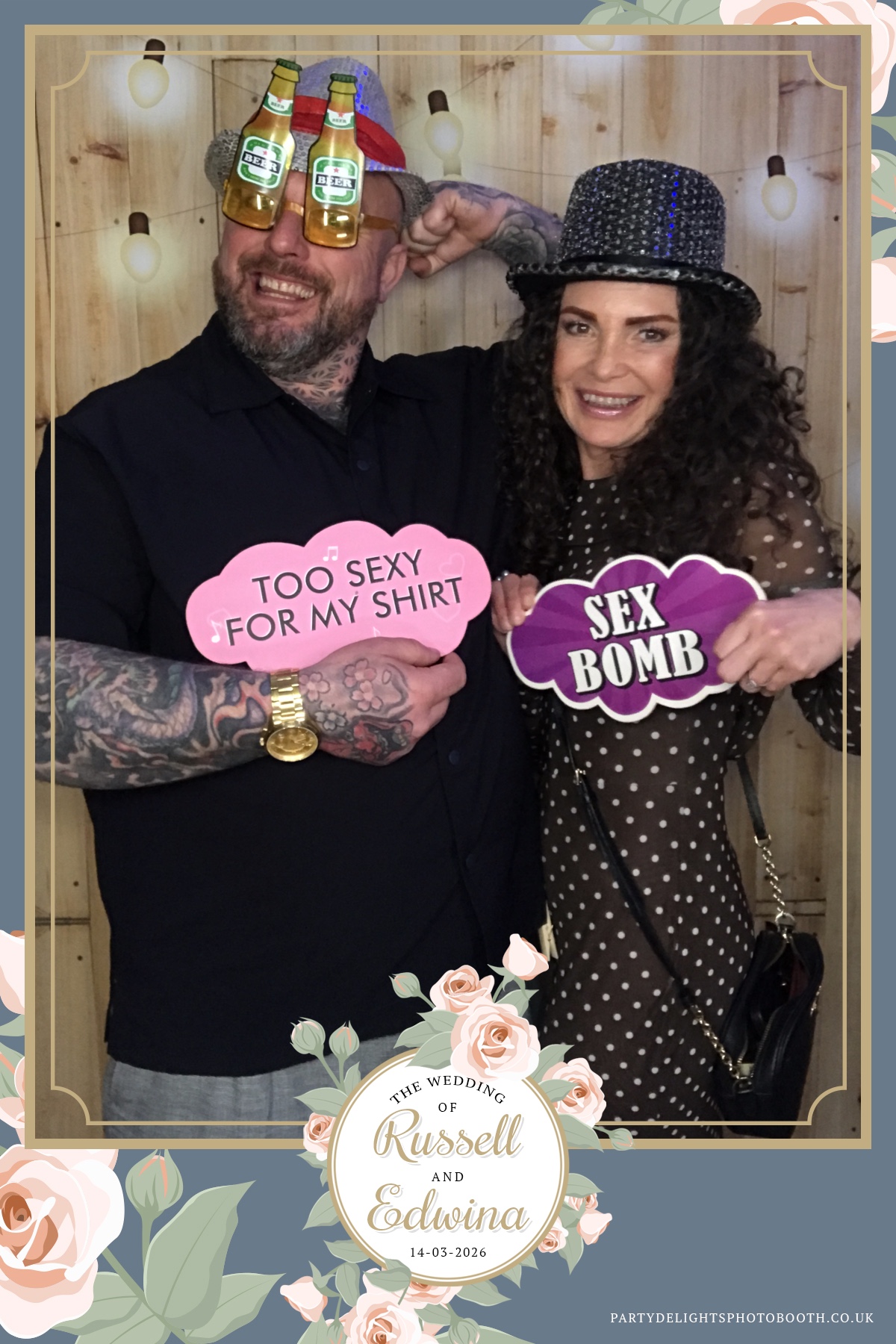 Russell and Edwina's wedding | View more photos from the event at gallery.partydelightsphotobooth.co.uk/u/PartyDelightsPhotoBooth/Russell-and-Edwinas-wedding