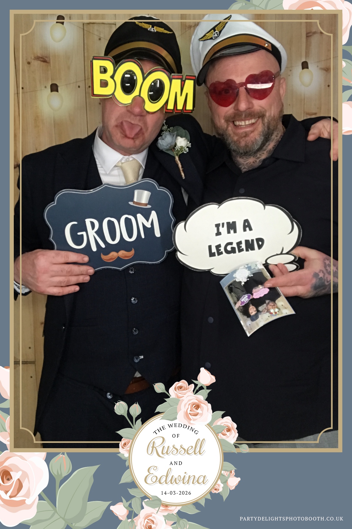 Russell and Edwina's wedding | View more photos from the event at gallery.partydelightsphotobooth.co.uk/u/PartyDelightsPhotoBooth/Russell-and-Edwinas-wedding