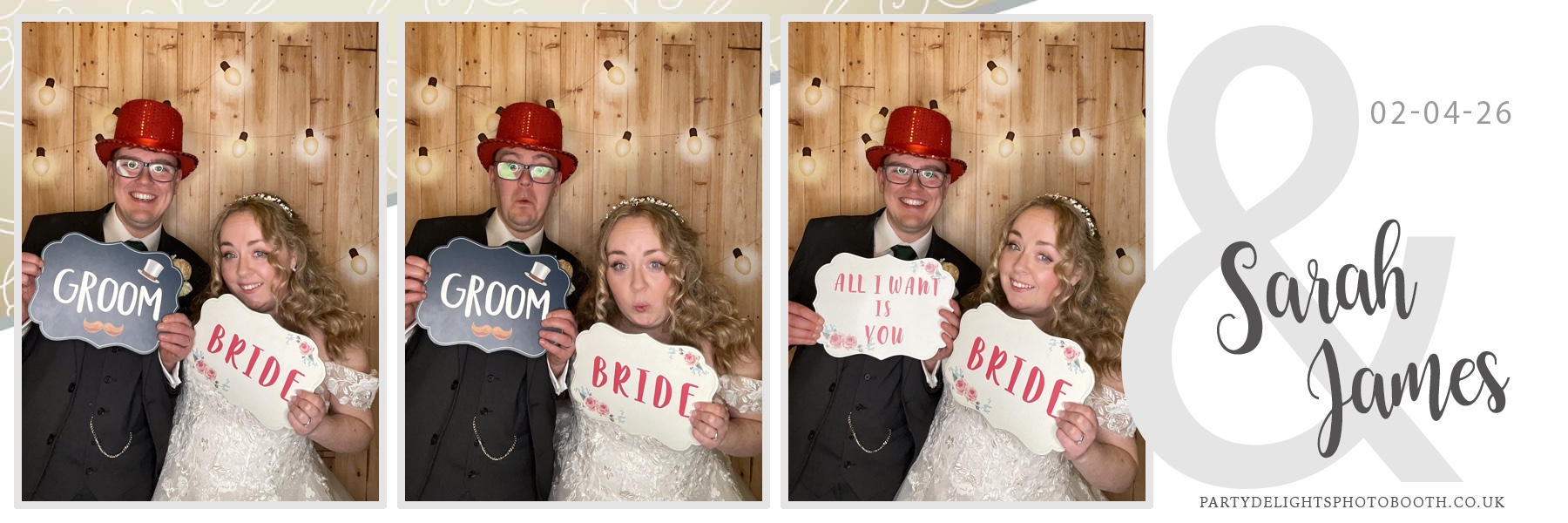 Sarah & James Wedding | View more photos from the event at gallery.partydelightsphotobooth.co.uk/u/PartyDelightsPhotoBooth/Sarah-James-Wedding