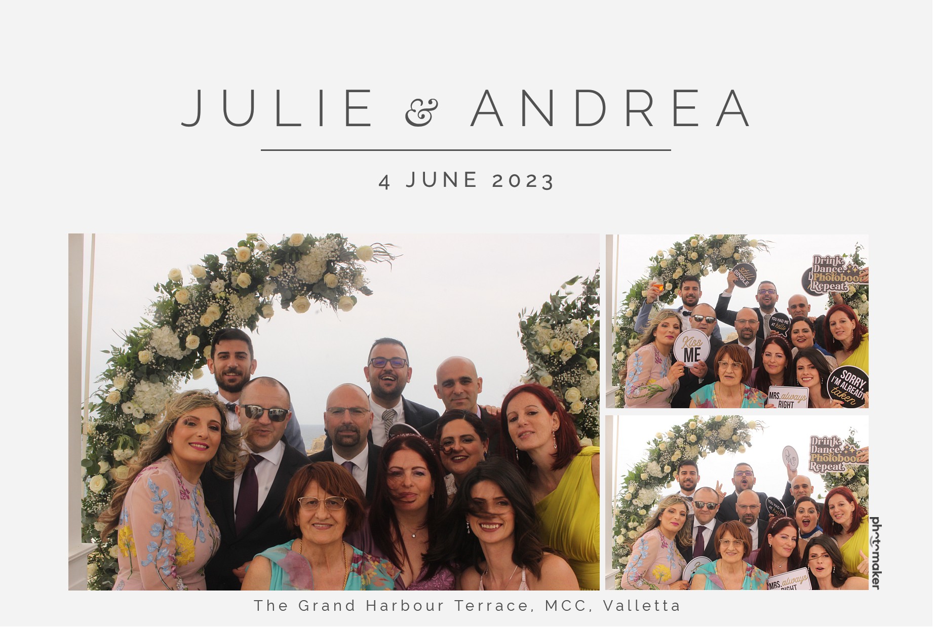 Julie & Andrea's Wedding | View more photos from the event at gallery.photomakerphotobooth.com.mt/u/PhotomakerMalta/Julie-Andreas-Wedding
