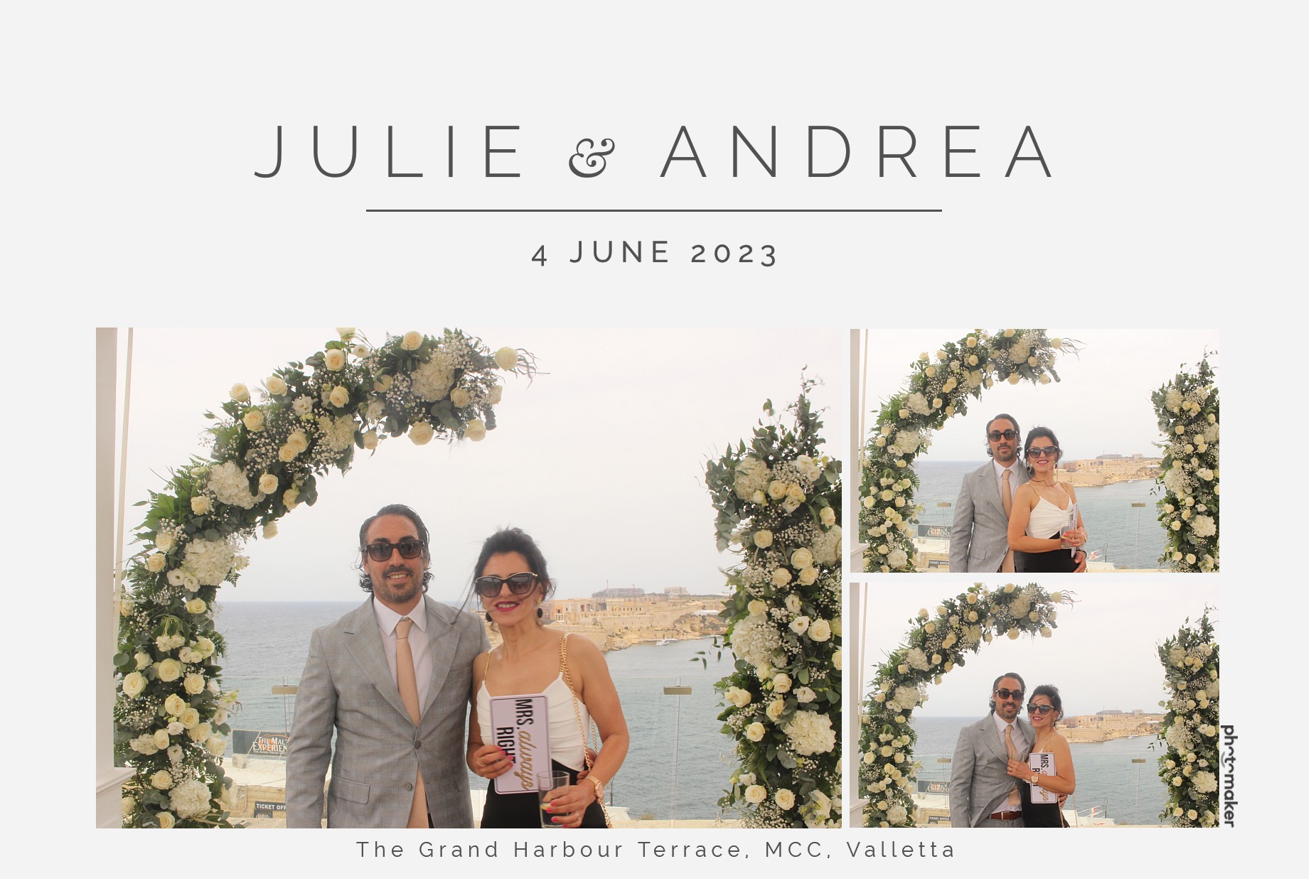 Julie & Andrea's Wedding | View more photos from the event at gallery.photomakerphotobooth.com.mt/u/PhotomakerMalta/Julie-Andreas-Wedding