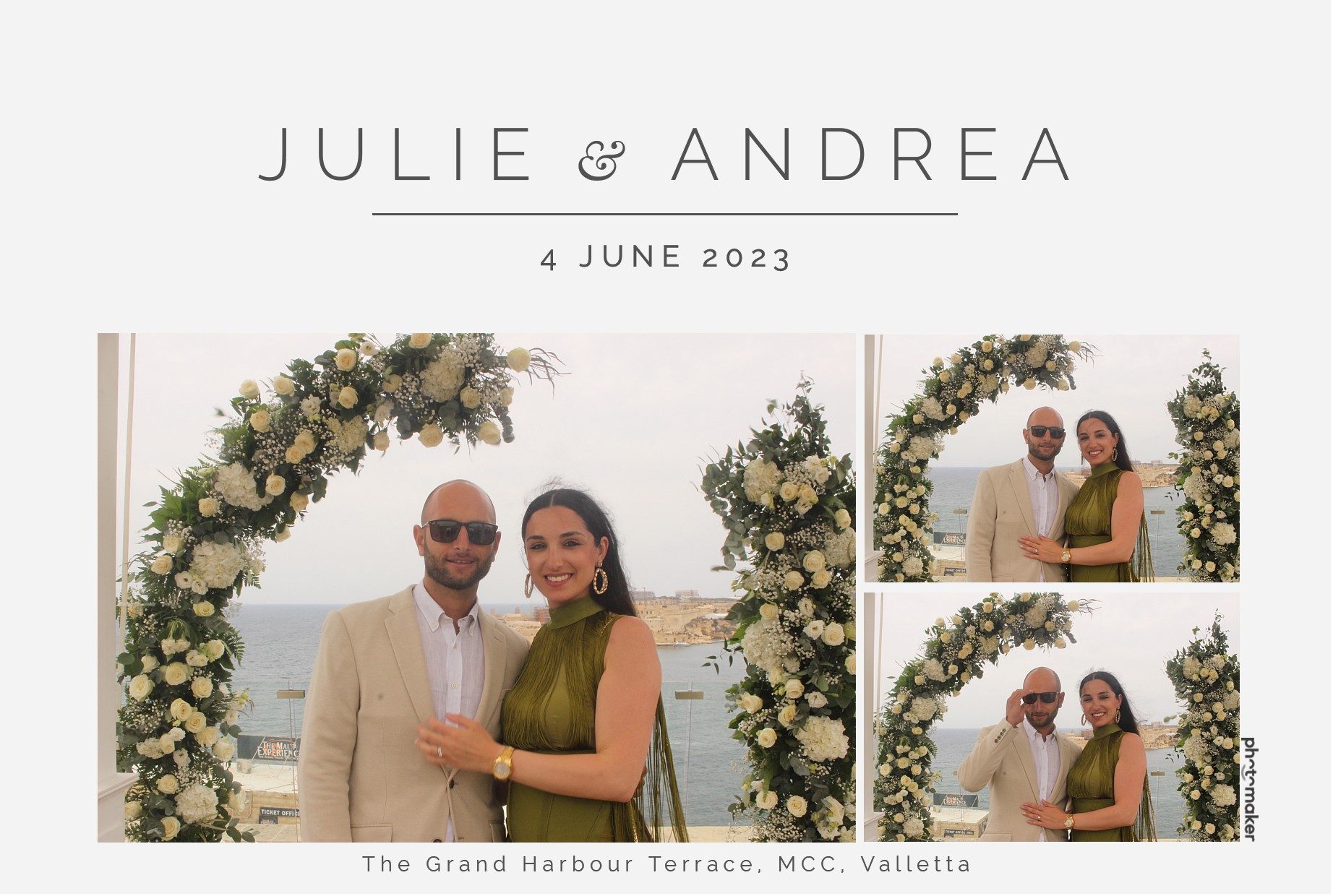 Julie & Andrea's Wedding | View more photos from the event at gallery.photomakerphotobooth.com.mt/u/PhotomakerMalta/Julie-Andreas-Wedding