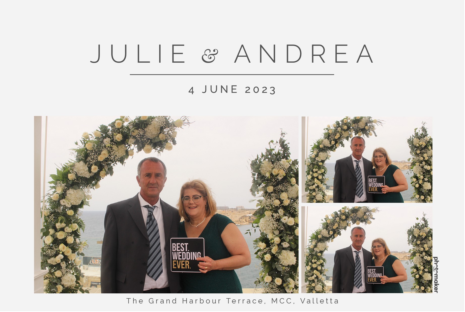Julie & Andrea's Wedding | View more photos from the event at gallery.photomakerphotobooth.com.mt/u/PhotomakerMalta/Julie-Andreas-Wedding