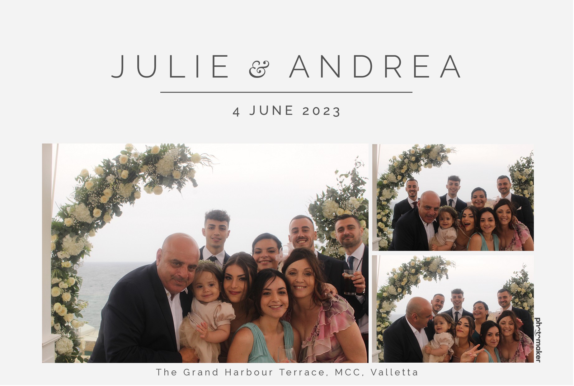 Julie & Andrea's Wedding | View more photos from the event at gallery.photomakerphotobooth.com.mt/u/PhotomakerMalta/Julie-Andreas-Wedding