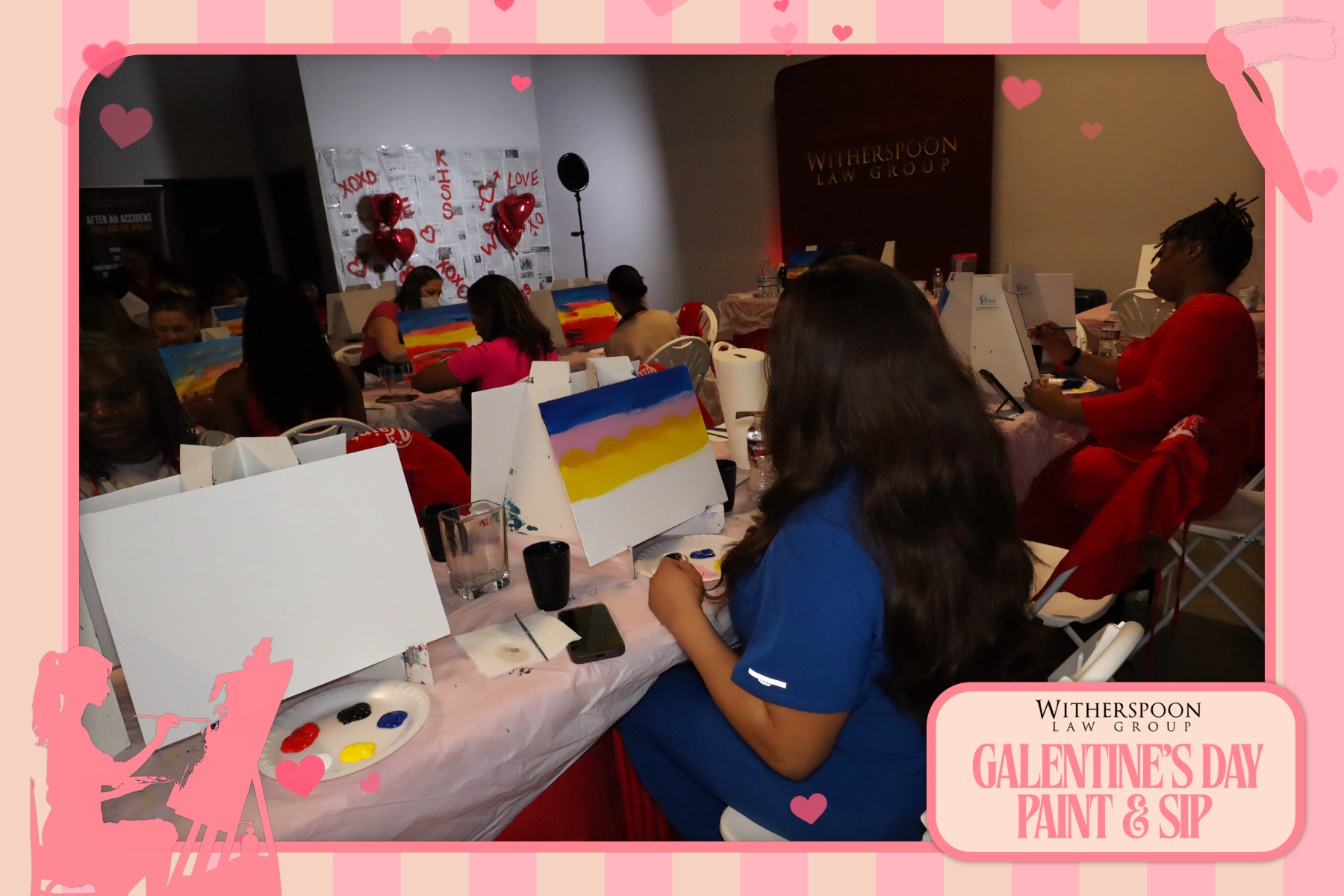 Galentine's Day:  Paint & Sip Party | View more photos from the event at gallery.rckapturedmemories.com/u/RCKapturedMemories/Galentines-Day-Paint-Sip-Party