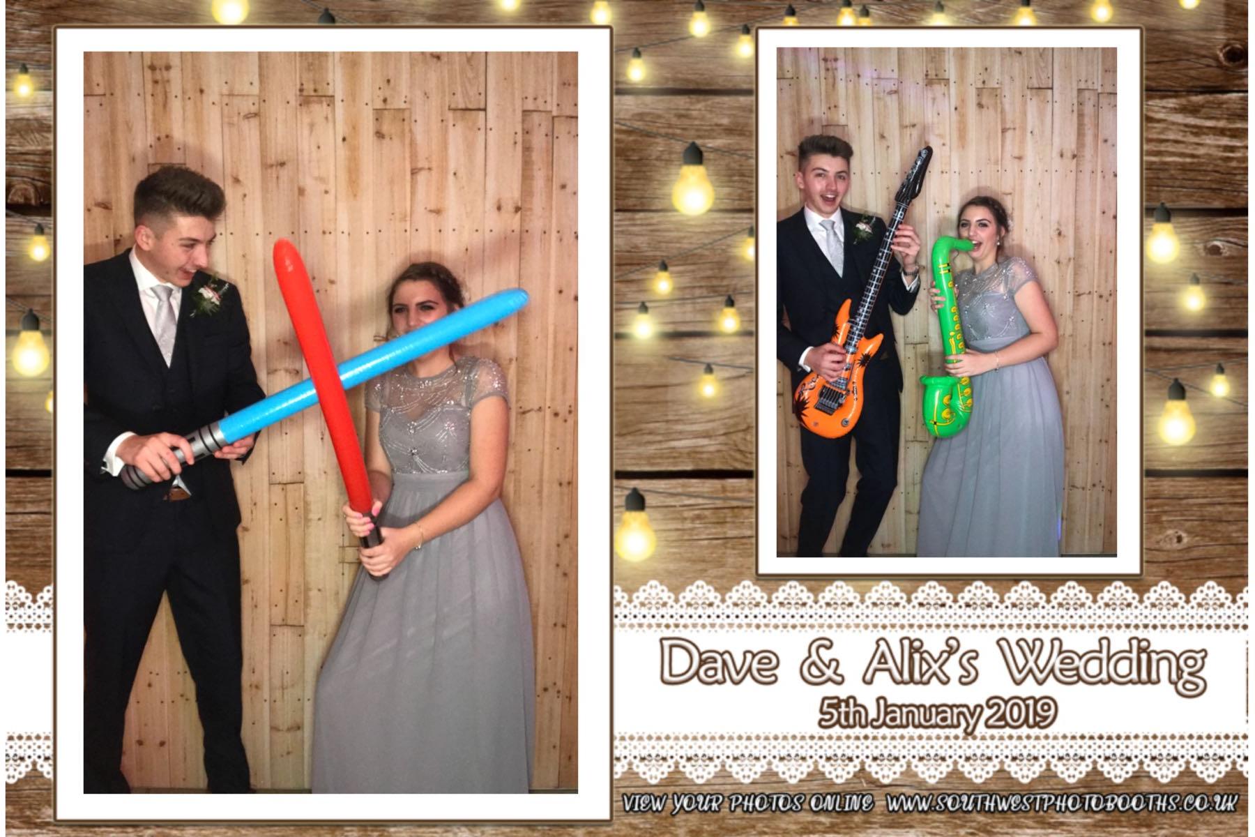 Dave and Alix | View more photos from the event at gallery.southwestphotobooths.co.uk/u/SWPB/Dave-and-Alix
