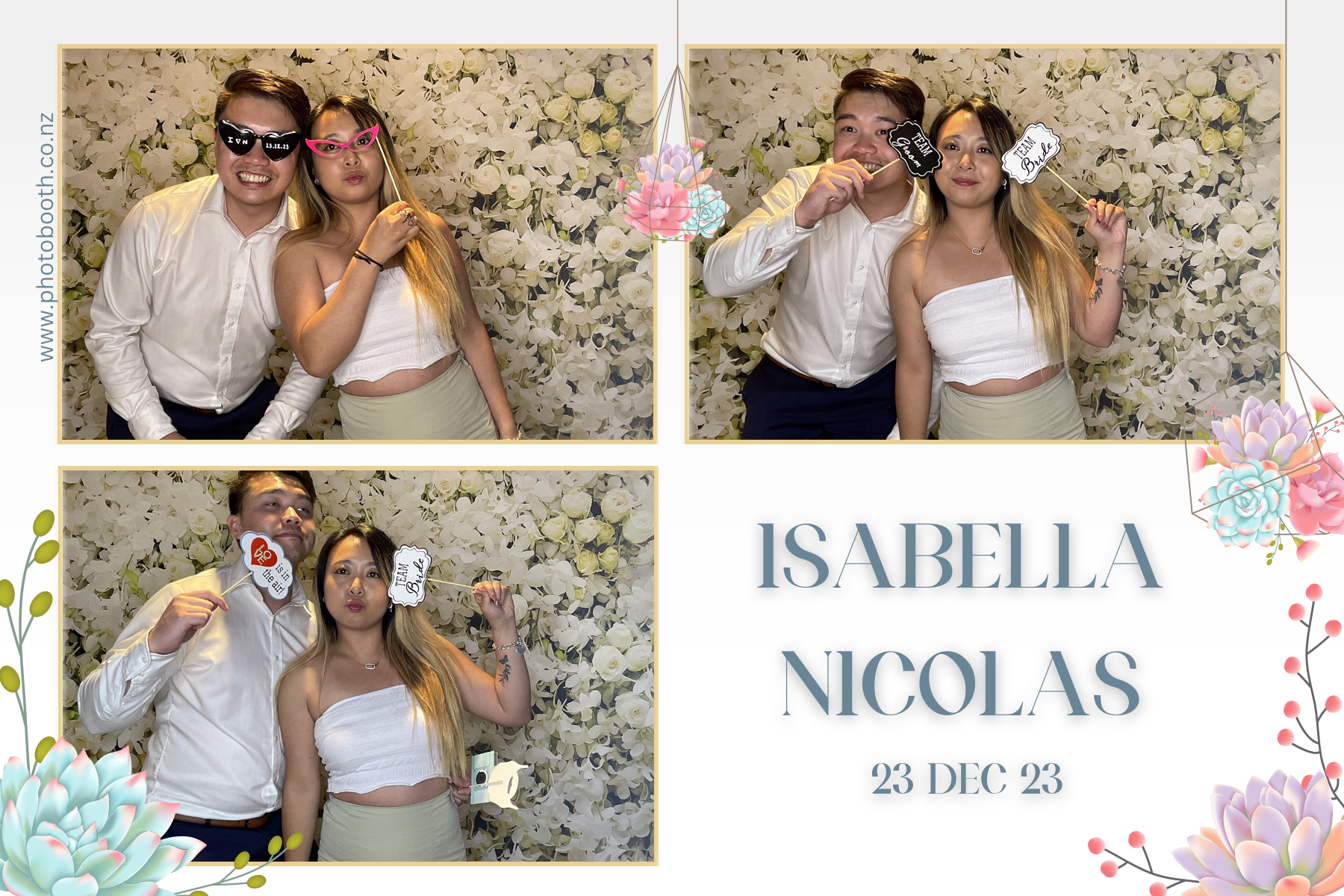 Isabella & Nicolas's Wedding | View more photos from the event at gallery.photobooth.co.nz/u/SelfieCentral/Isabella-Nicolass-Wedding