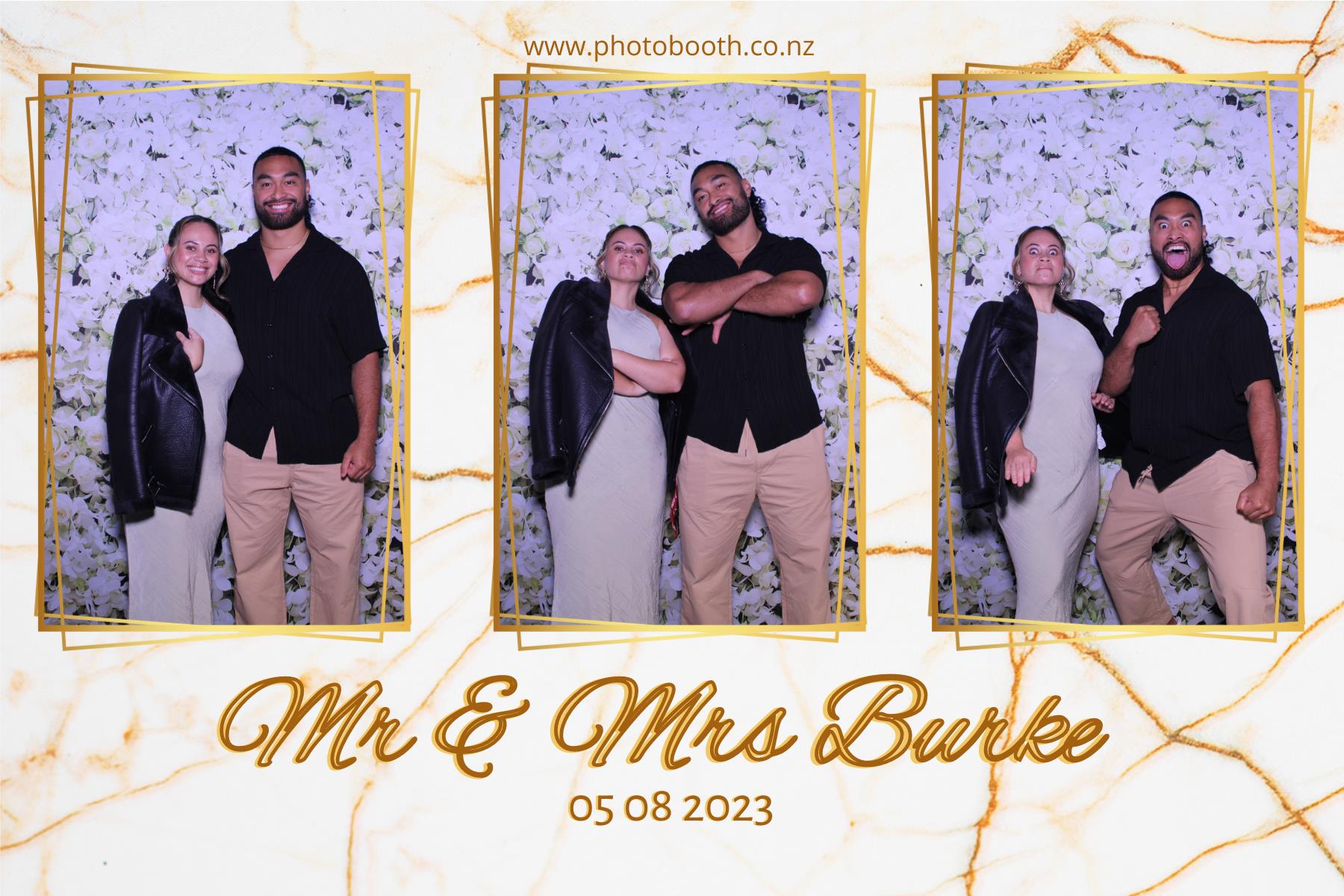 Mr & Mrs Burke | View more photos from the event at gallery.photobooth.co.nz/u/SelfieCentral/Mr-Mrs-Burke