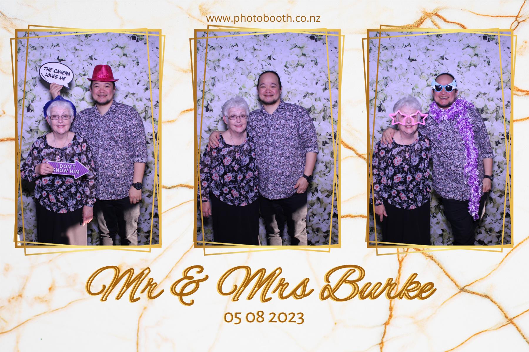 Mr & Mrs Burke | View more photos from the event at gallery.photobooth.co.nz/u/SelfieCentral/Mr-Mrs-Burke