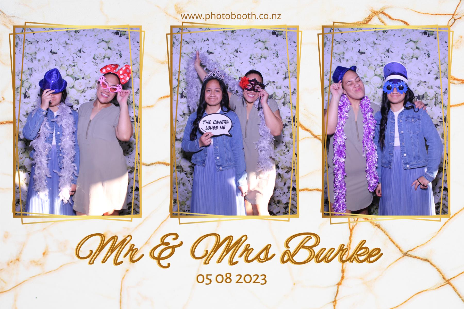 Mr & Mrs Burke | View more photos from the event at gallery.photobooth.co.nz/u/SelfieCentral/Mr-Mrs-Burke