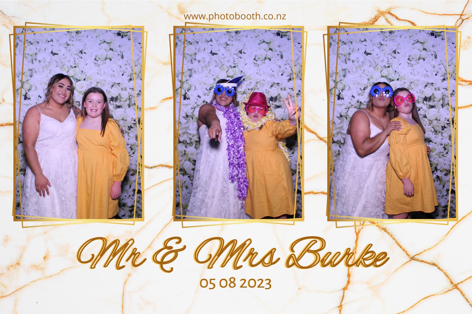 Mr & Mrs Burke | View more photos from the event at gallery.photobooth.co.nz/u/SelfieCentral/Mr-Mrs-Burke