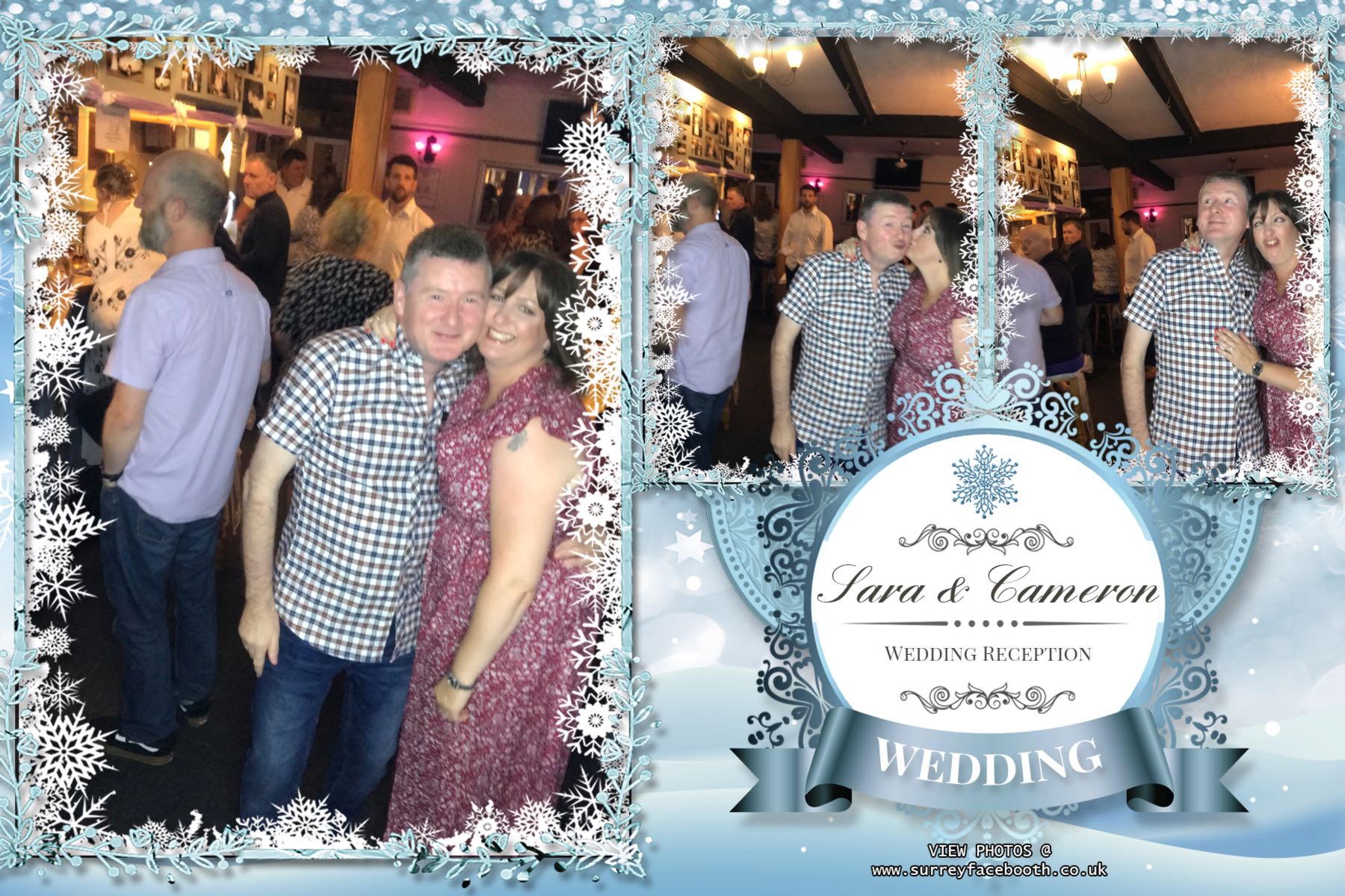 Sara & Cameron's Wedding Reception | View more photos from the event at galleries.surreyfacebooth.co.uk/u/Surrey-FaceBooth/Sara-Camerons-Wedding-Reception