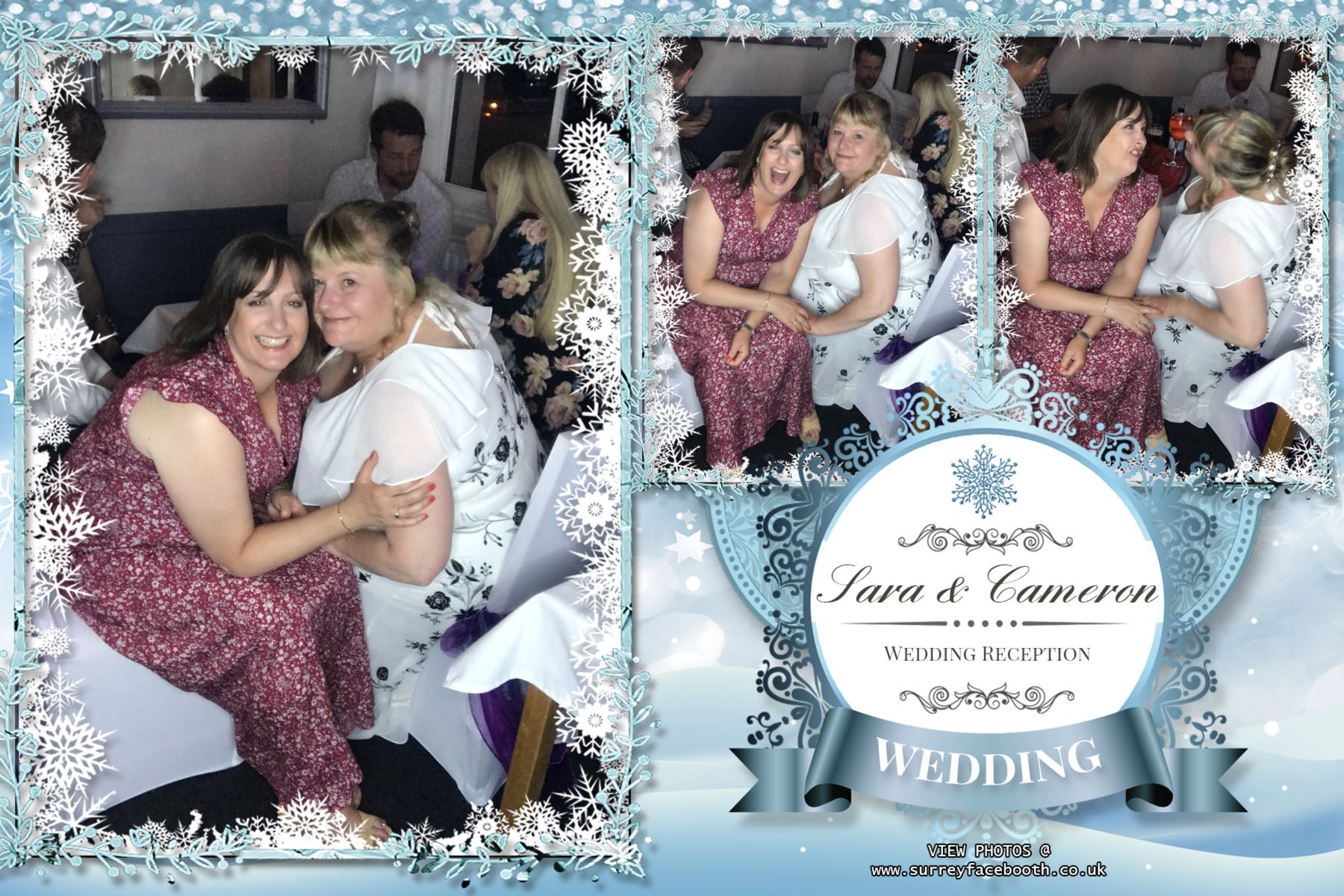 Sara & Cameron's Wedding Reception | View more photos from the event at galleries.surreyfacebooth.co.uk/u/Surrey-FaceBooth/Sara-Camerons-Wedding-Reception
