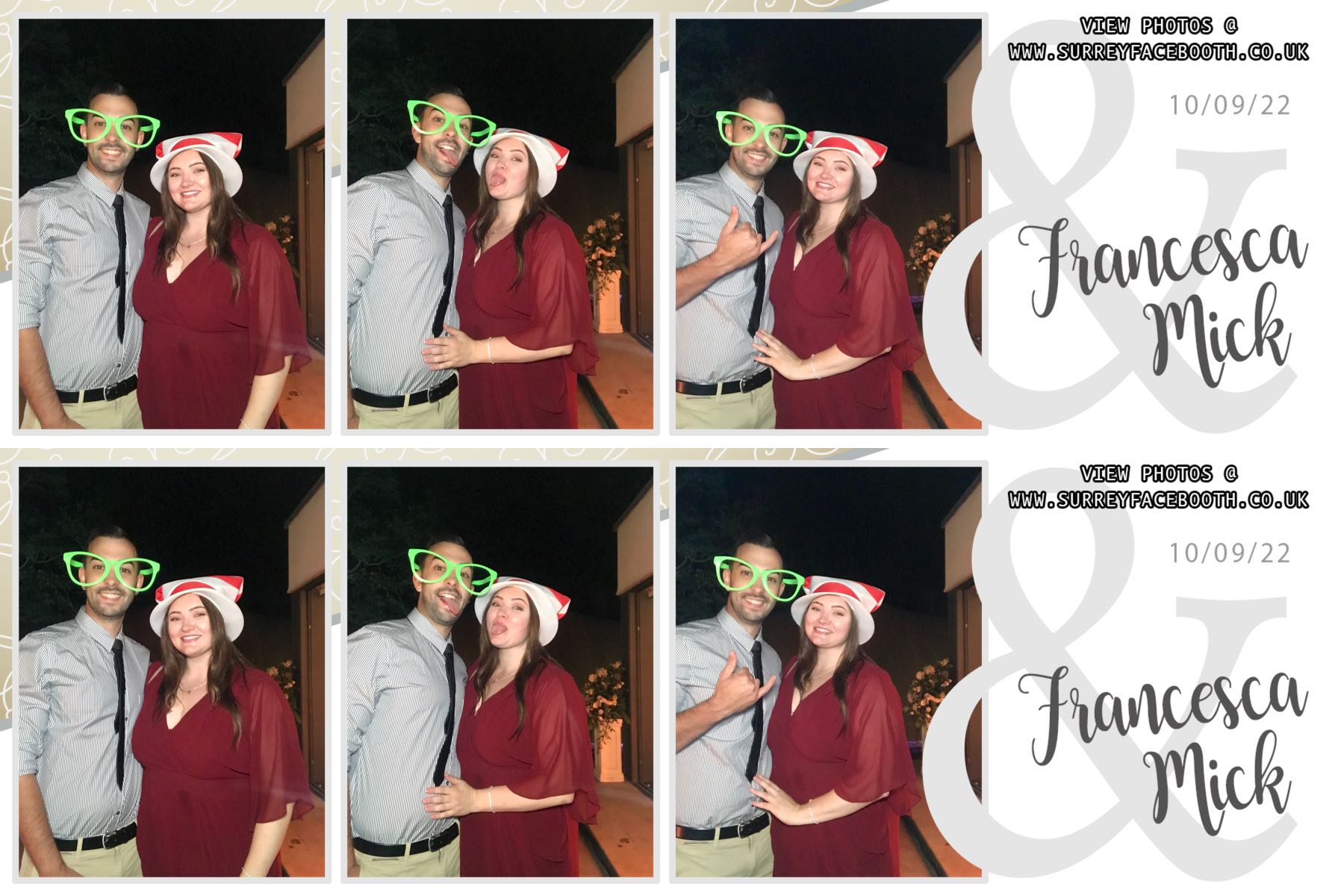 Francesca & Mick's | View more photos from the event at galleries.surreyfacebooth.co.uk/u/Surrey-FaceBooth/Francesca-Micks
