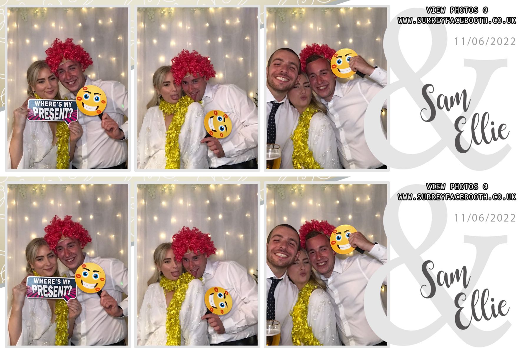 Sam & Ellie's Wedding | View more photos from the event at galleries.surreyfacebooth.co.uk/u/Surrey-FaceBooth/Sam-Ellies-Wedding