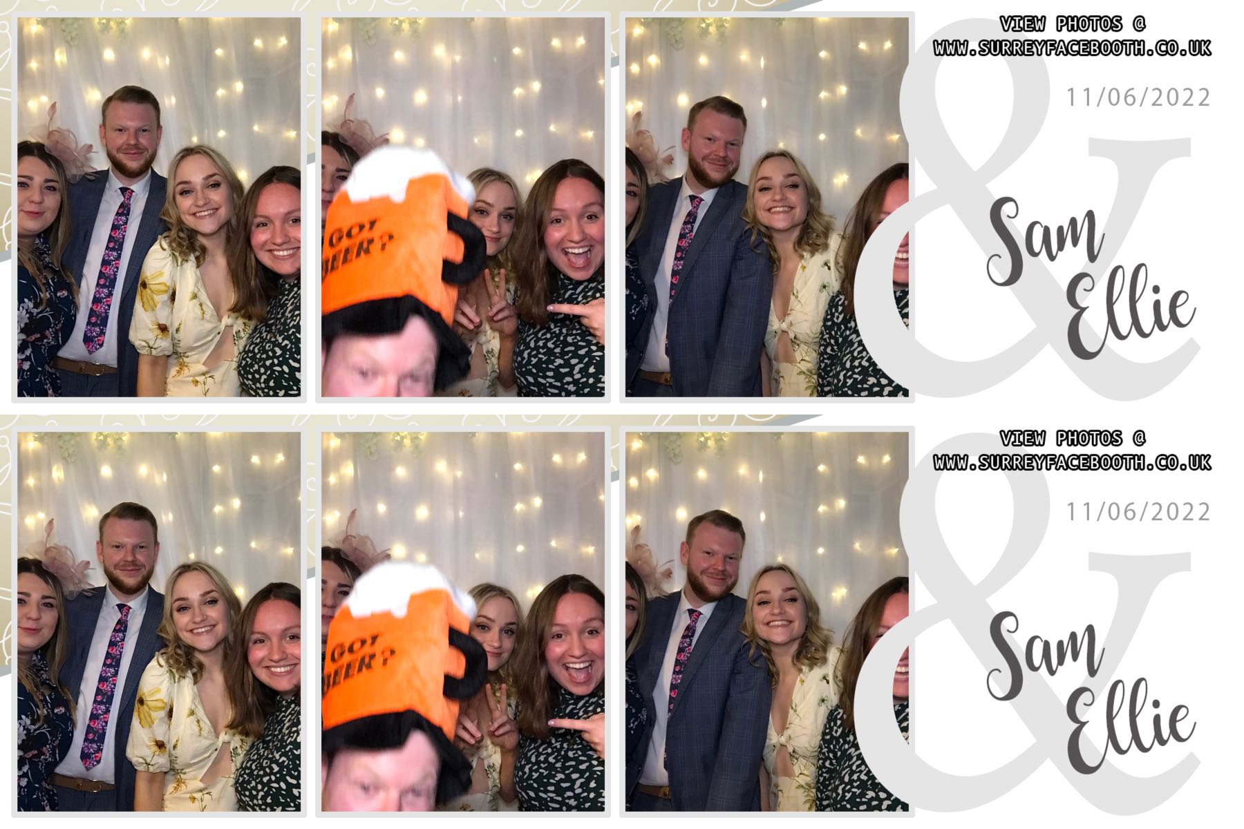 Sam & Ellie's Wedding | View more photos from the event at galleries.surreyfacebooth.co.uk/u/Surrey-FaceBooth/Sam-Ellies-Wedding