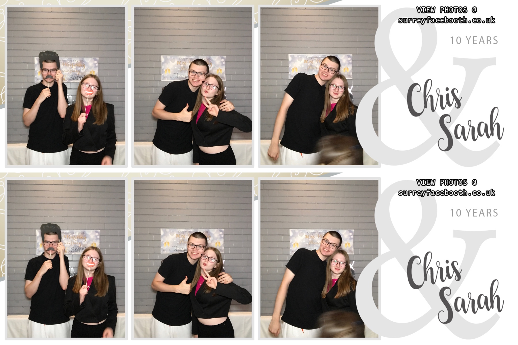 Chris & Sarah's 10th Wedding Anniversary | View more photos from the event at galleries.surreyfacebooth.co.uk/u/Surrey-FaceBooth/Chris-Sarahs-10th-Wedding-Anniversary