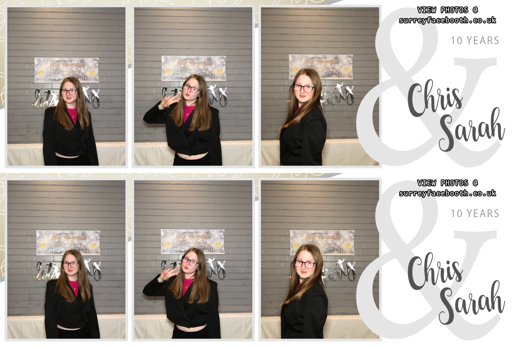 Chris & Sarah's 10th Wedding Anniversary | View more photos from the event at galleries.surreyfacebooth.co.uk/u/Surrey-FaceBooth/Chris-Sarahs-10th-Wedding-Anniversary
