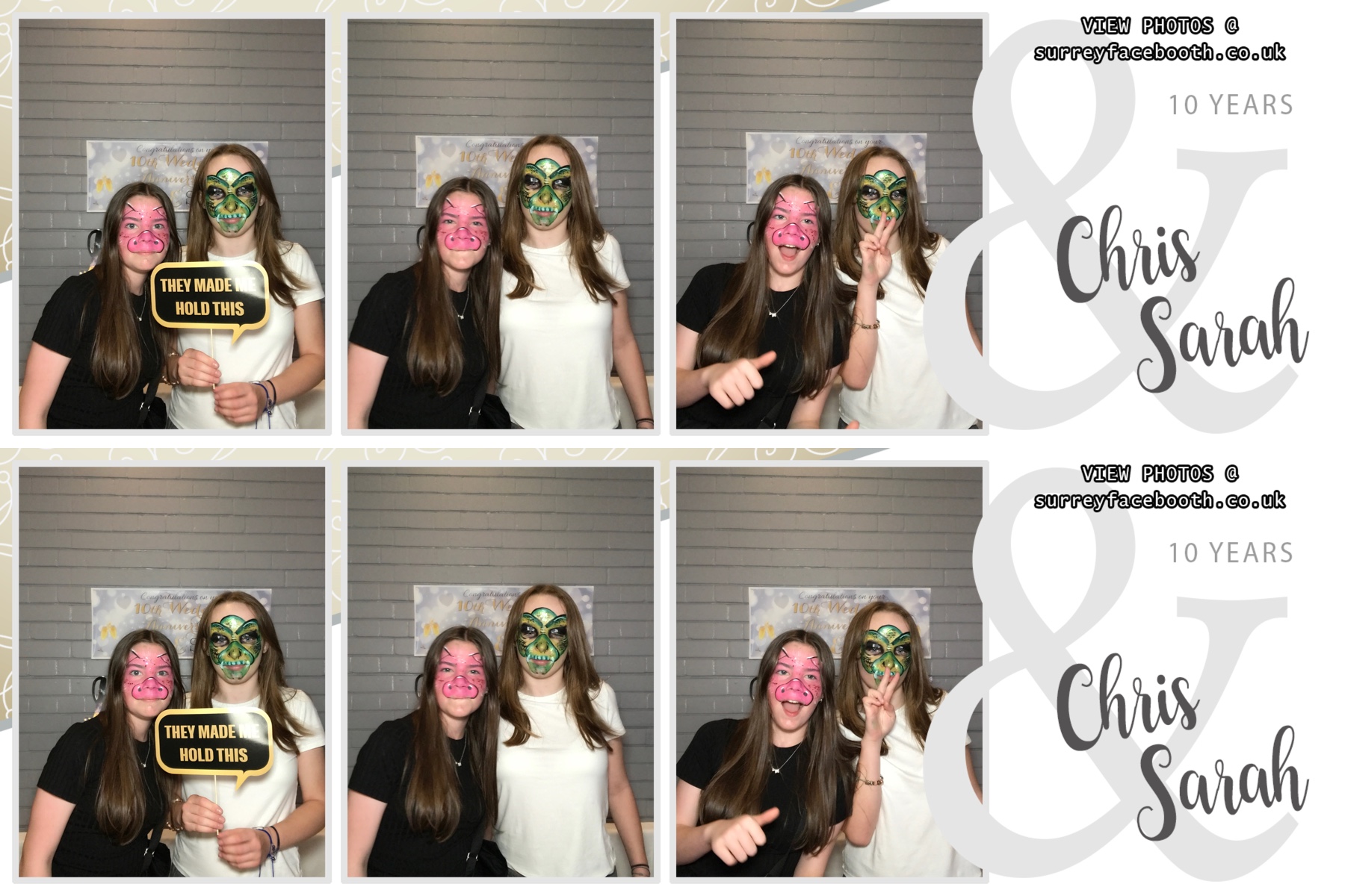 Chris & Sarah's 10th Wedding Anniversary | View more photos from the event at galleries.surreyfacebooth.co.uk/u/Surrey-FaceBooth/Chris-Sarahs-10th-Wedding-Anniversary