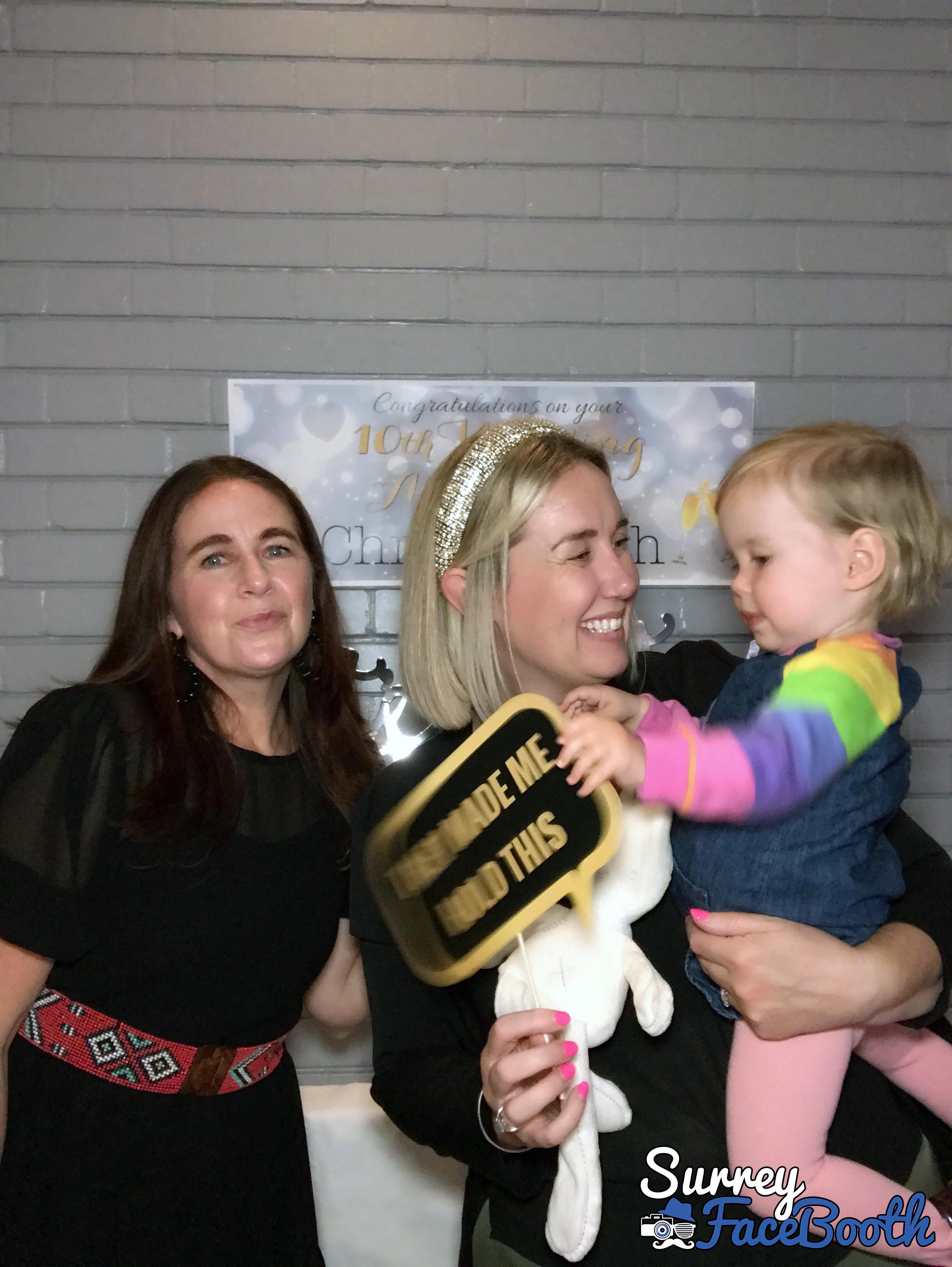Chris & Sarah's 10th Wedding Anniversary | View more photos from the event at galleries.surreyfacebooth.co.uk/u/Surrey-FaceBooth/Chris-Sarahs-10th-Wedding-Anniversary