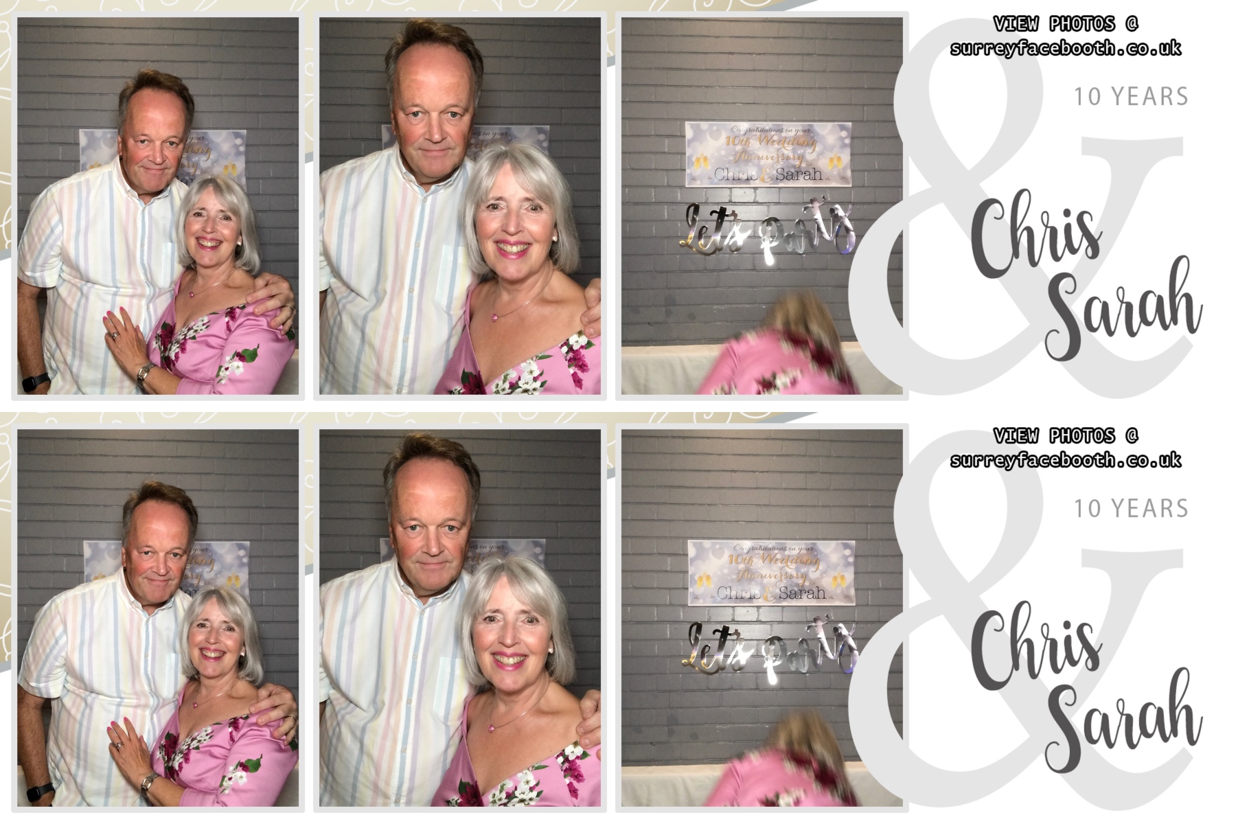 Chris & Sarah's 10th Wedding Anniversary | View more photos from the event at galleries.surreyfacebooth.co.uk/u/Surrey-FaceBooth/Chris-Sarahs-10th-Wedding-Anniversary