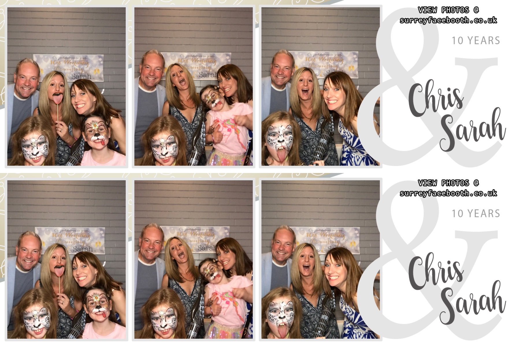 Chris & Sarah's 10th Wedding Anniversary | View more photos from the event at galleries.surreyfacebooth.co.uk/u/Surrey-FaceBooth/Chris-Sarahs-10th-Wedding-Anniversary