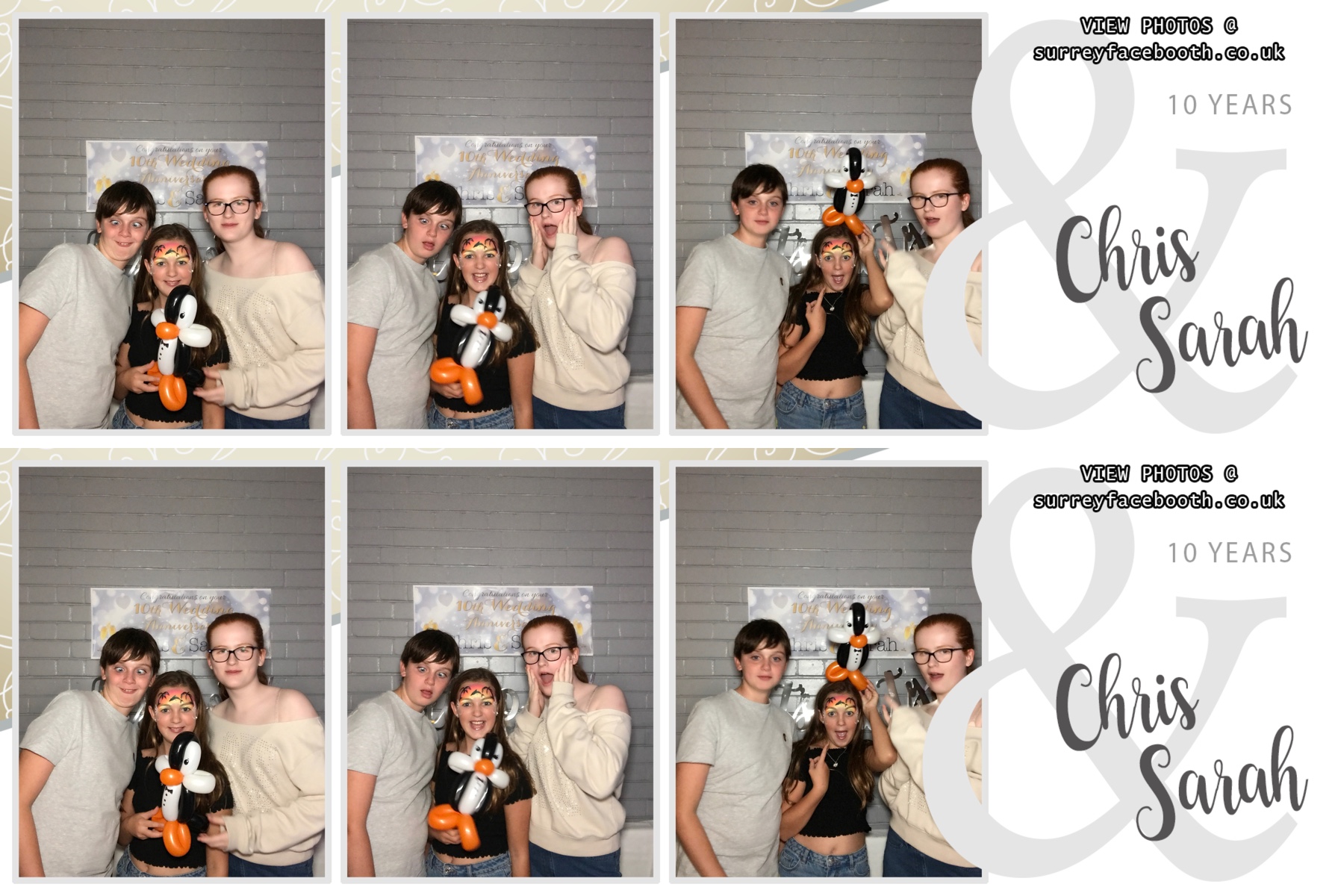 Chris & Sarah's 10th Wedding Anniversary | View more photos from the event at galleries.surreyfacebooth.co.uk/u/Surrey-FaceBooth/Chris-Sarahs-10th-Wedding-Anniversary
