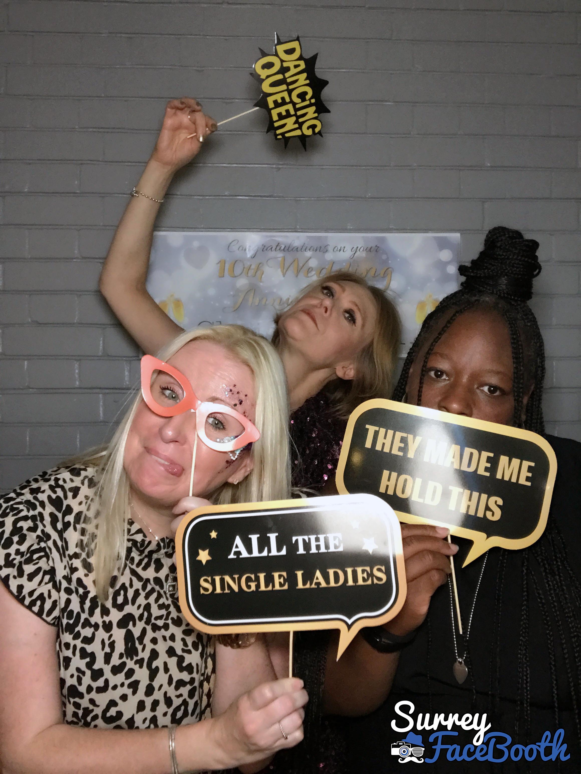 Chris & Sarah's 10th Wedding Anniversary | View more photos from the event at galleries.surreyfacebooth.co.uk/u/Surrey-FaceBooth/Chris-Sarahs-10th-Wedding-Anniversary