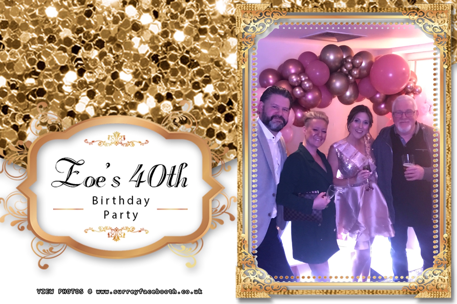 Zoe's 40th Birthday Party | View more photos from the event at galleries.surreyfacebooth.co.uk/u/Surrey-FaceBooth/Zoes-40th-Birthday-Party