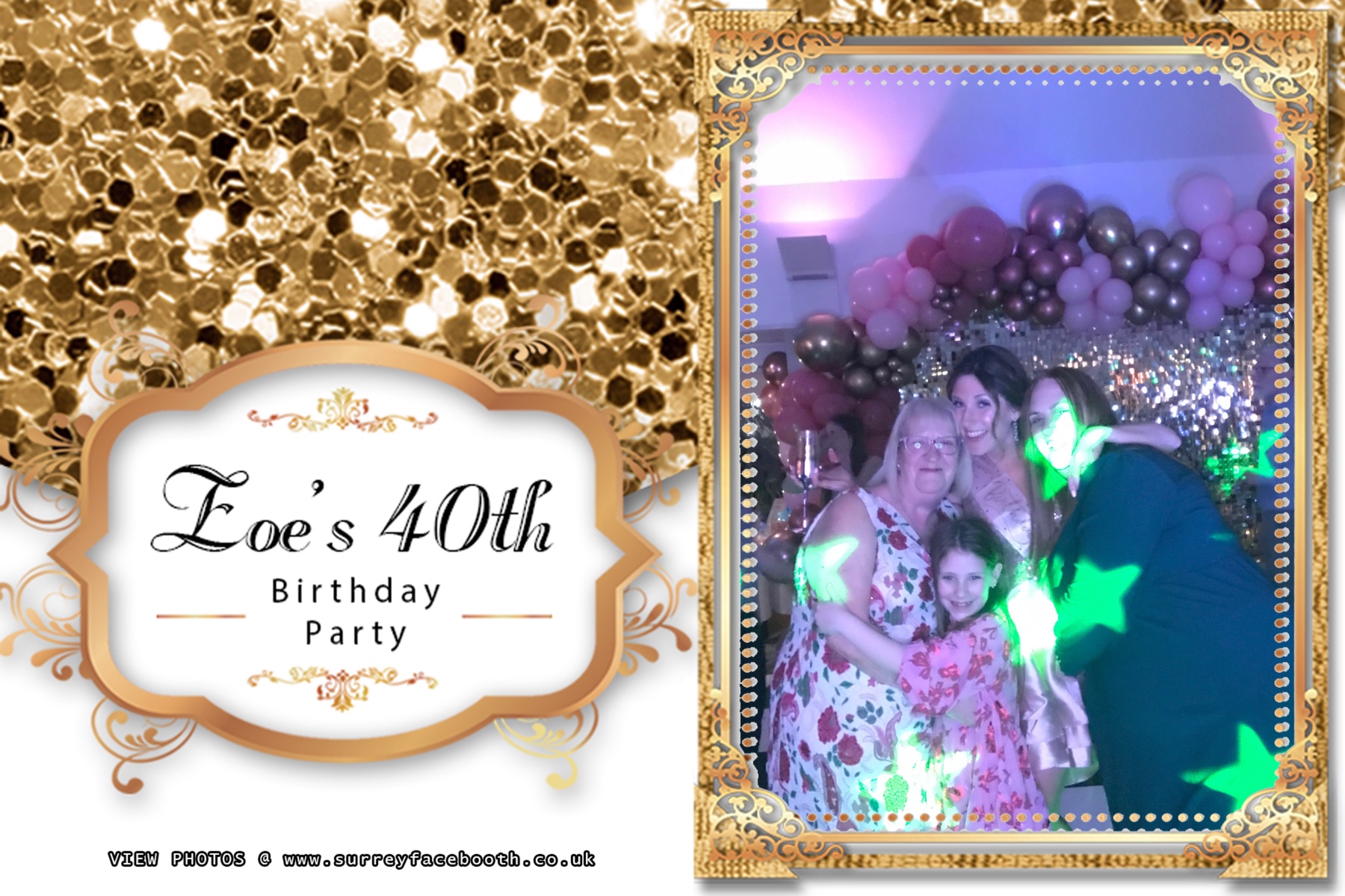 Zoe's 40th Birthday Party | View more photos from the event at galleries.surreyfacebooth.co.uk/u/Surrey-FaceBooth/Zoes-40th-Birthday-Party