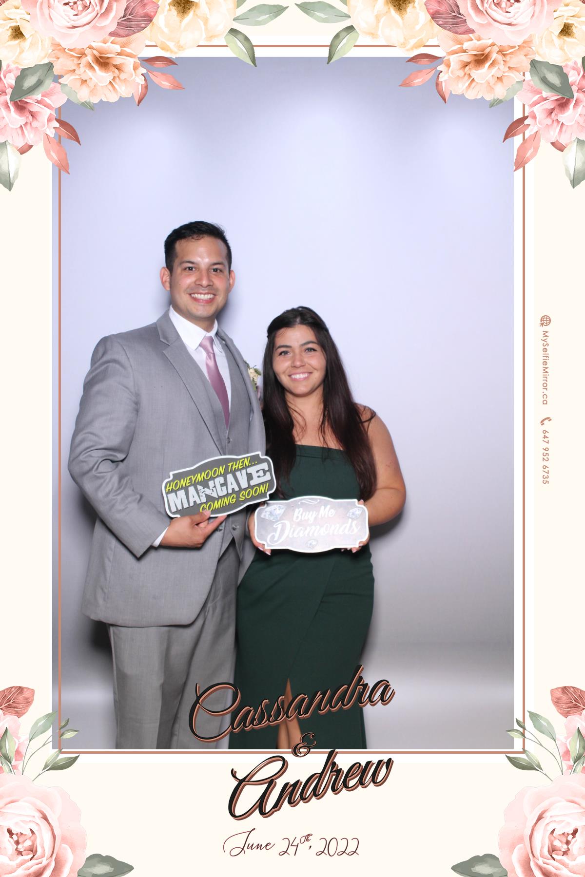 Cassandra & Andrew | View more photos from the event at gallery.myselfiemirror.ca/u/romanmyselfiemirrorca/Cassandra-Andrew