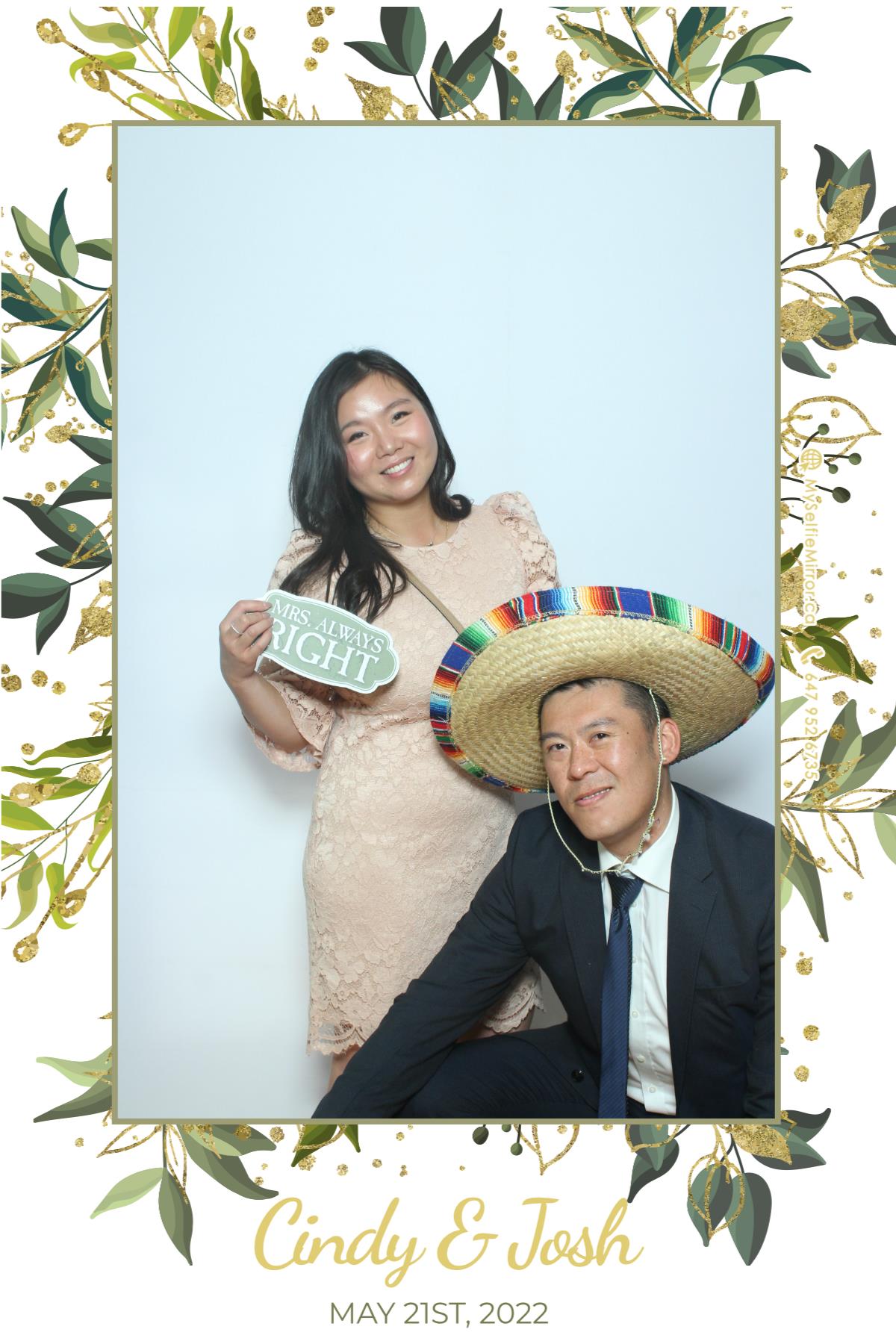 Josh & Cindy | View more photos from the event at gallery.myselfiemirror.ca/u/romanmyselfiemirrorca/Josh-Cindy