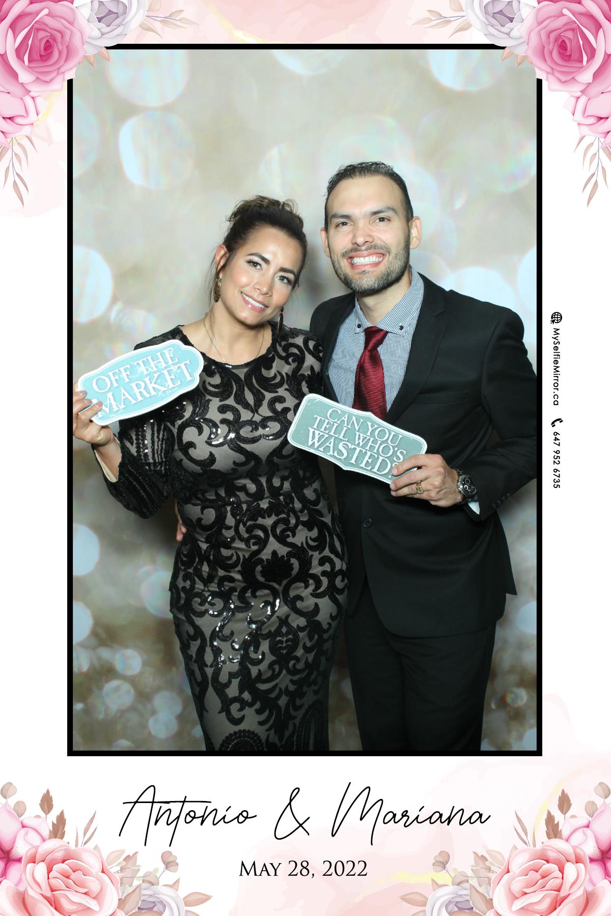 Mariana & Tony | View more photos from the event at gallery.myselfiemirror.ca/u/romanmyselfiemirrorca/Mariana-Tony